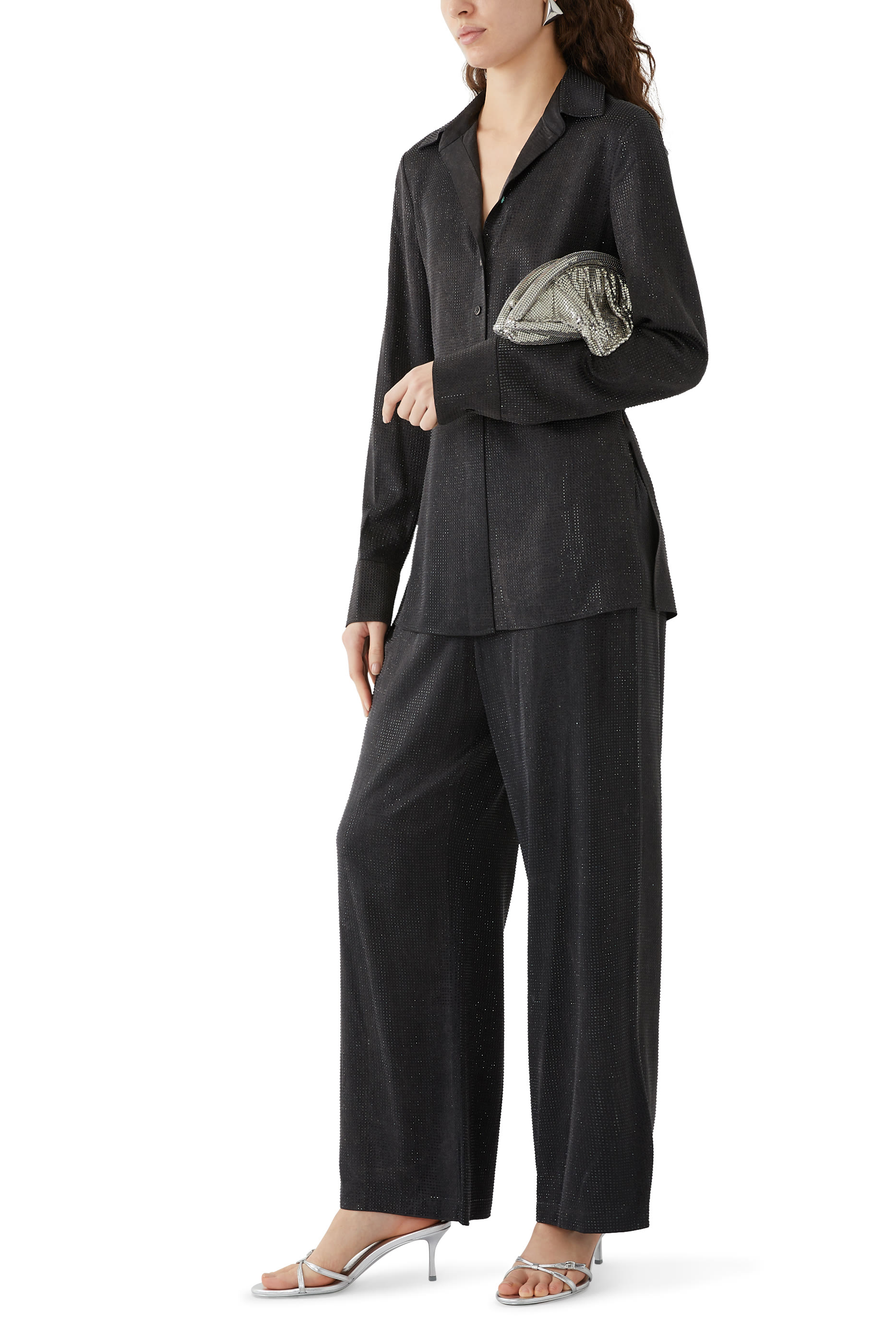 Crystal Hotfix Slim Relaxed-Fit Pants