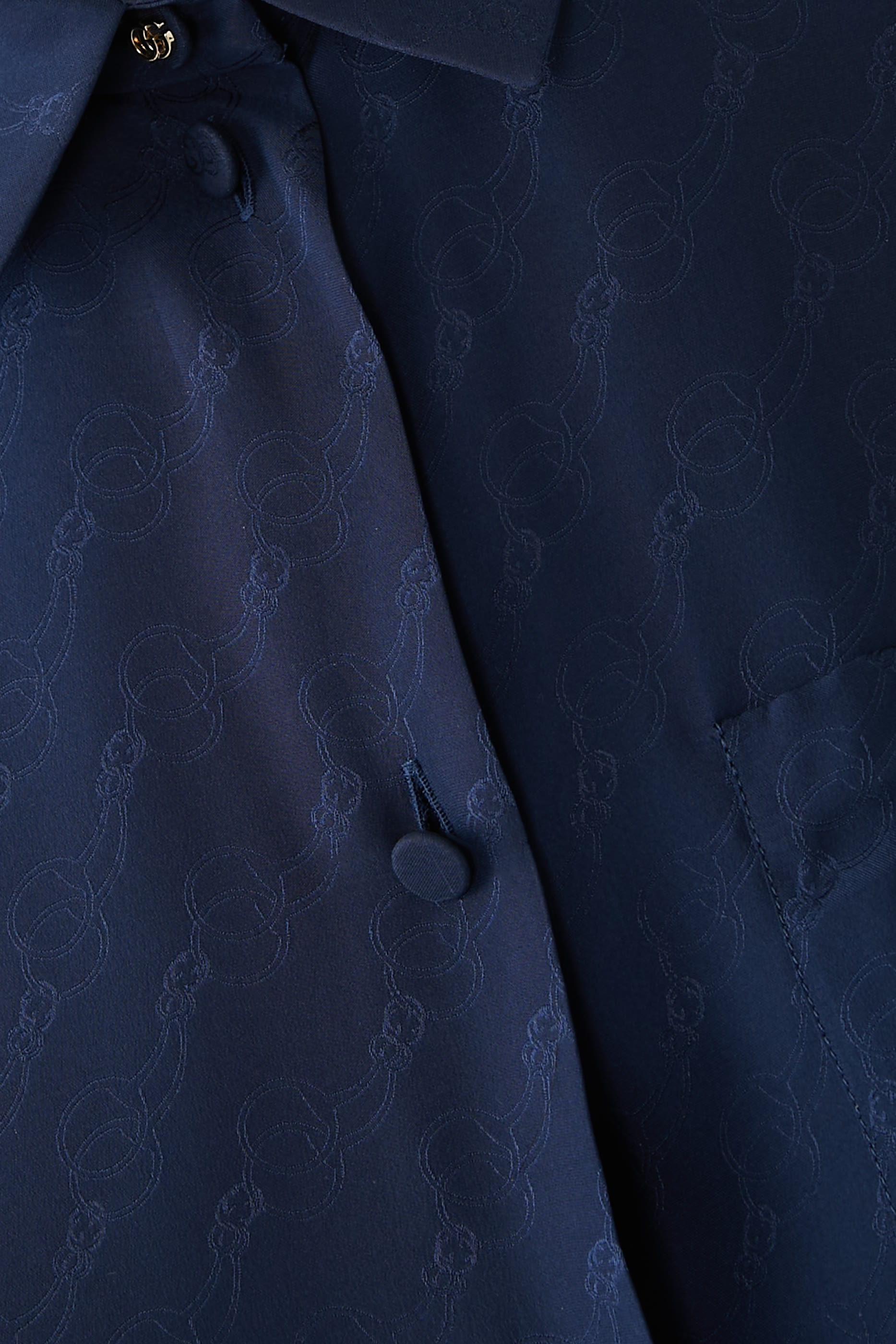 GG and Chain Silk Jacquard Shirt