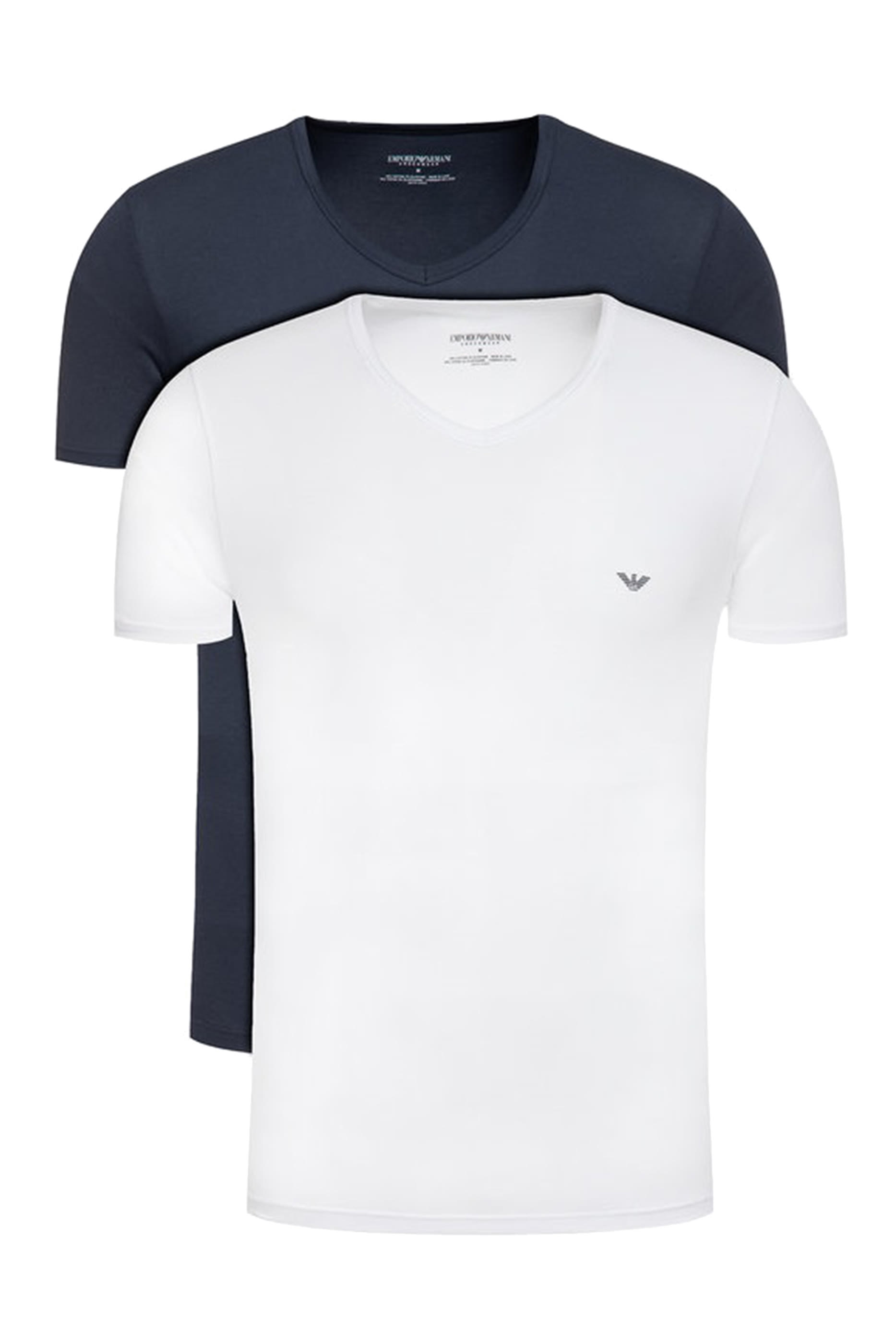 Logo V-Neck Cotton T-Shirts, Pack of 2