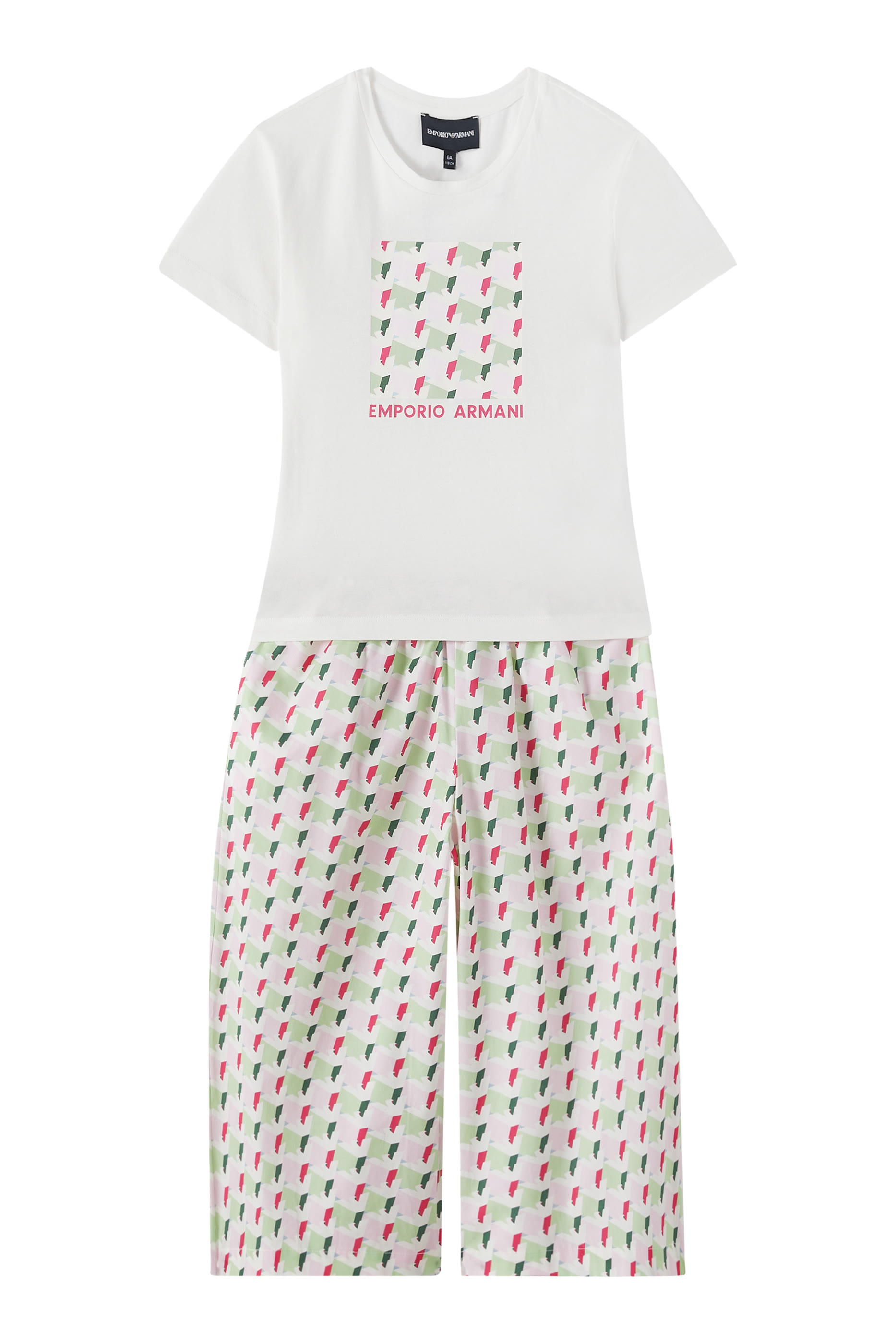 Kids Eagle Logo Wide-Leg Cropped Trousers