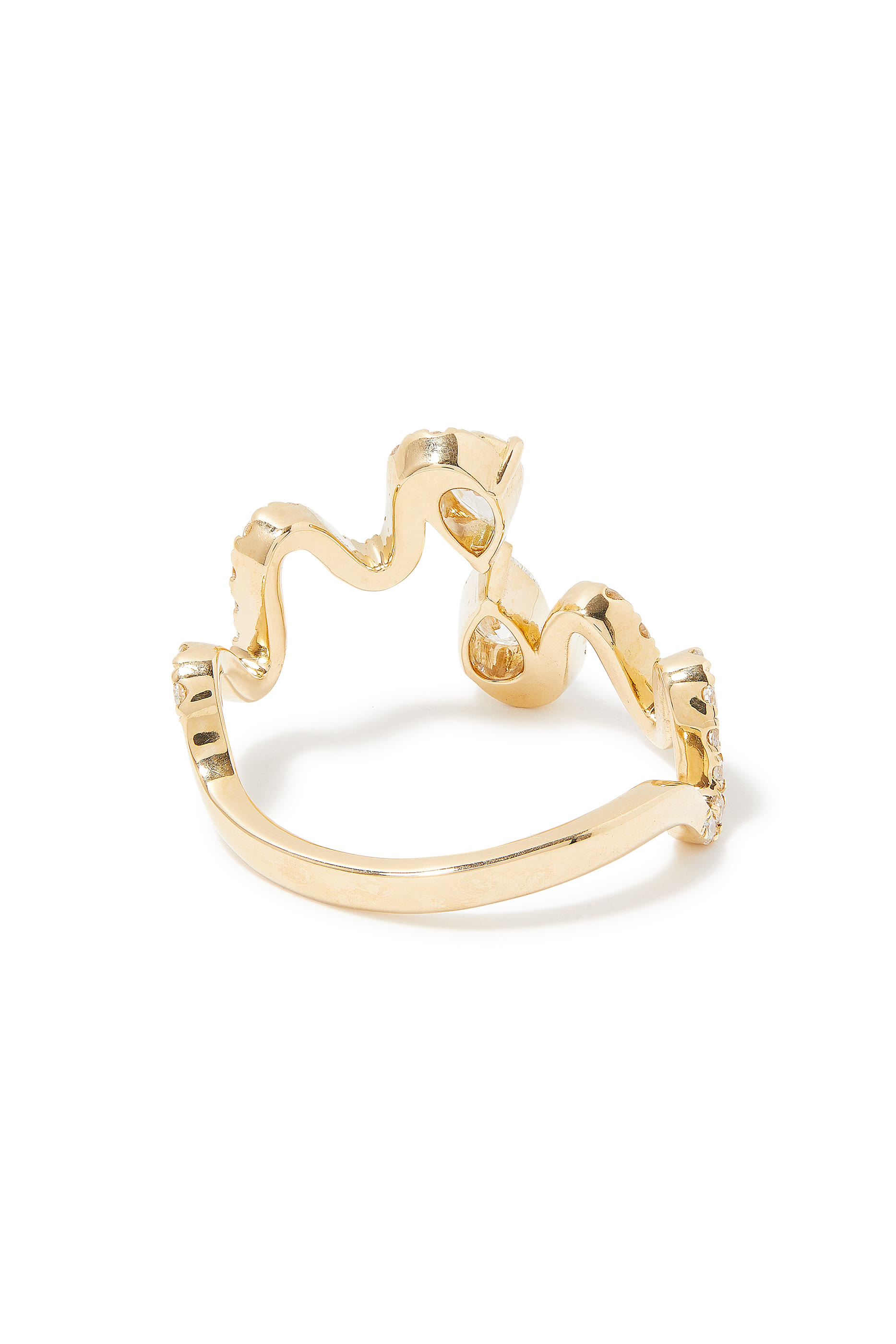 Wave Ring, 18k Yellow Gold & Diamonds