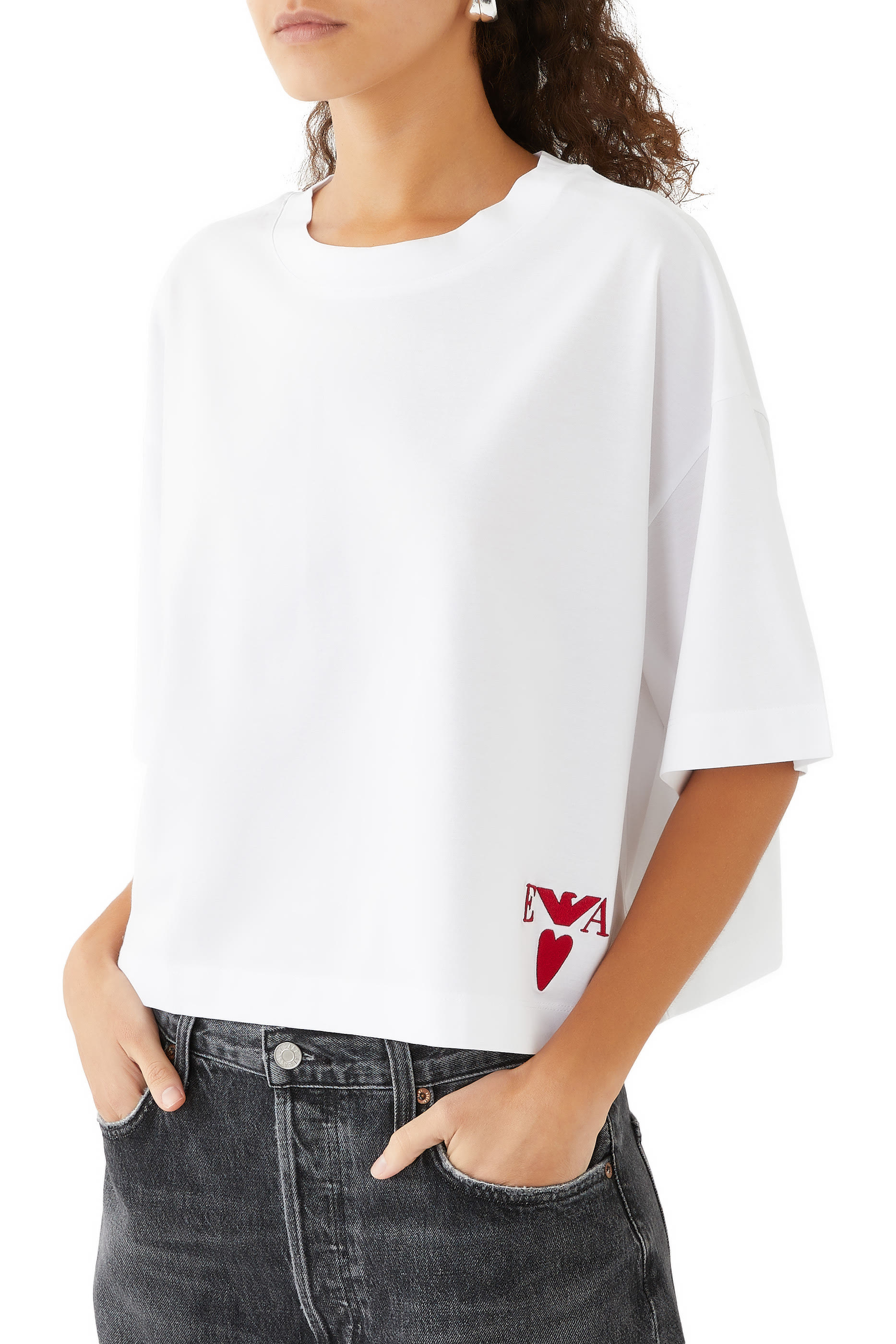 Cropped EA Logo Heart Bottom Valentine's T-Shirt