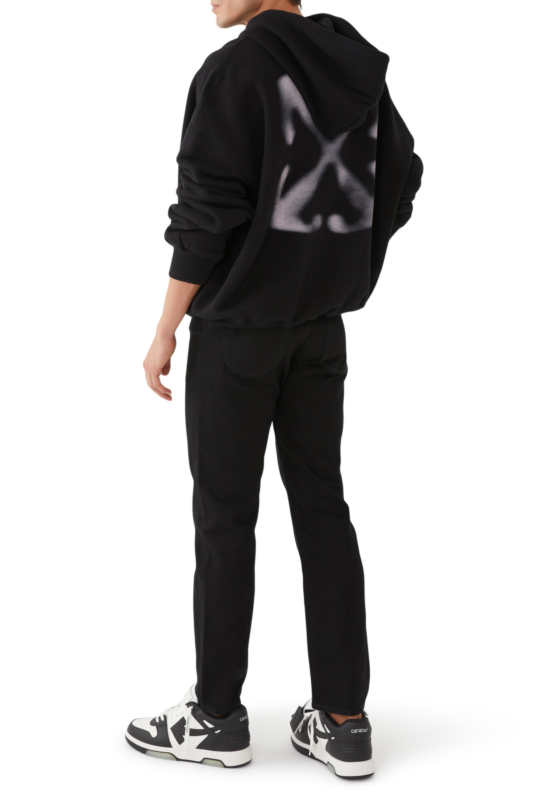 Arrow Design Logo-Embroidered Hoodie