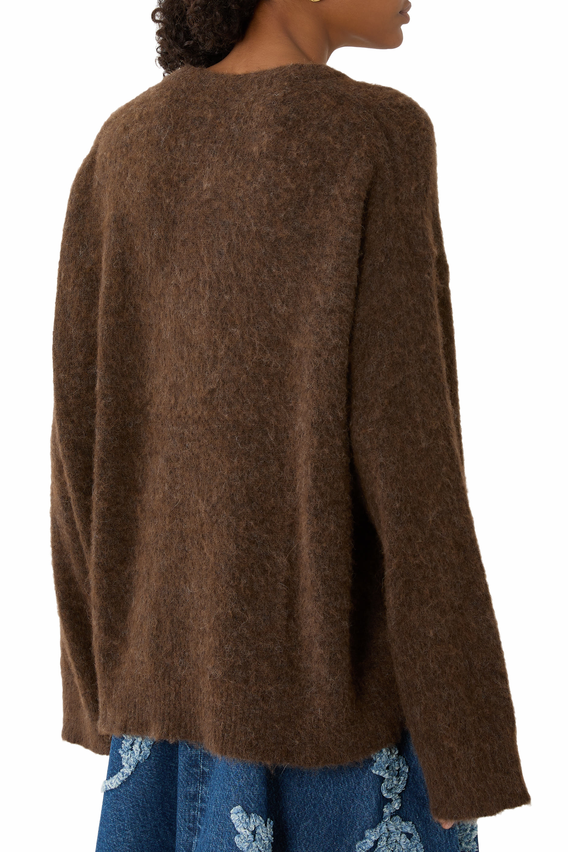 Brushed Alpaca Graphic Oversized Sweater