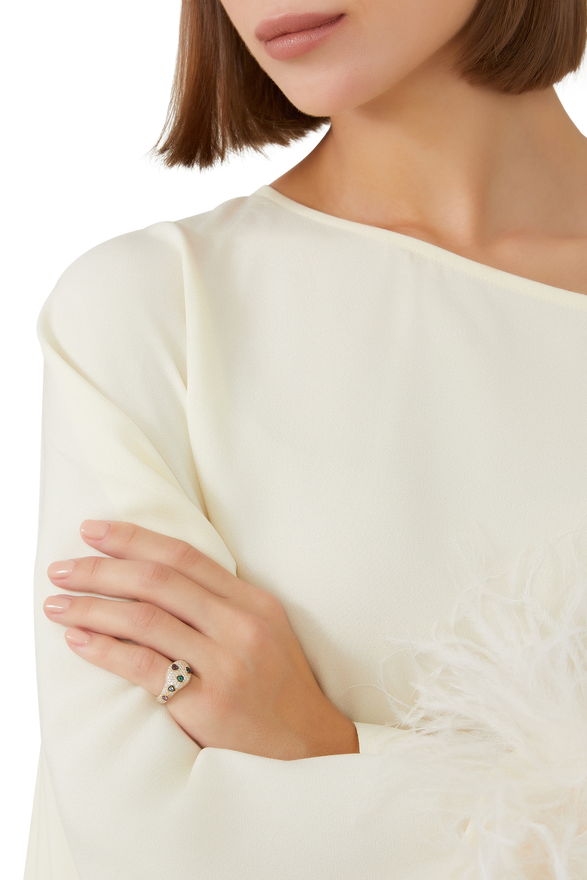 Diamond Hearts Pinky Ring, 18k Yellow Gold & Diamond