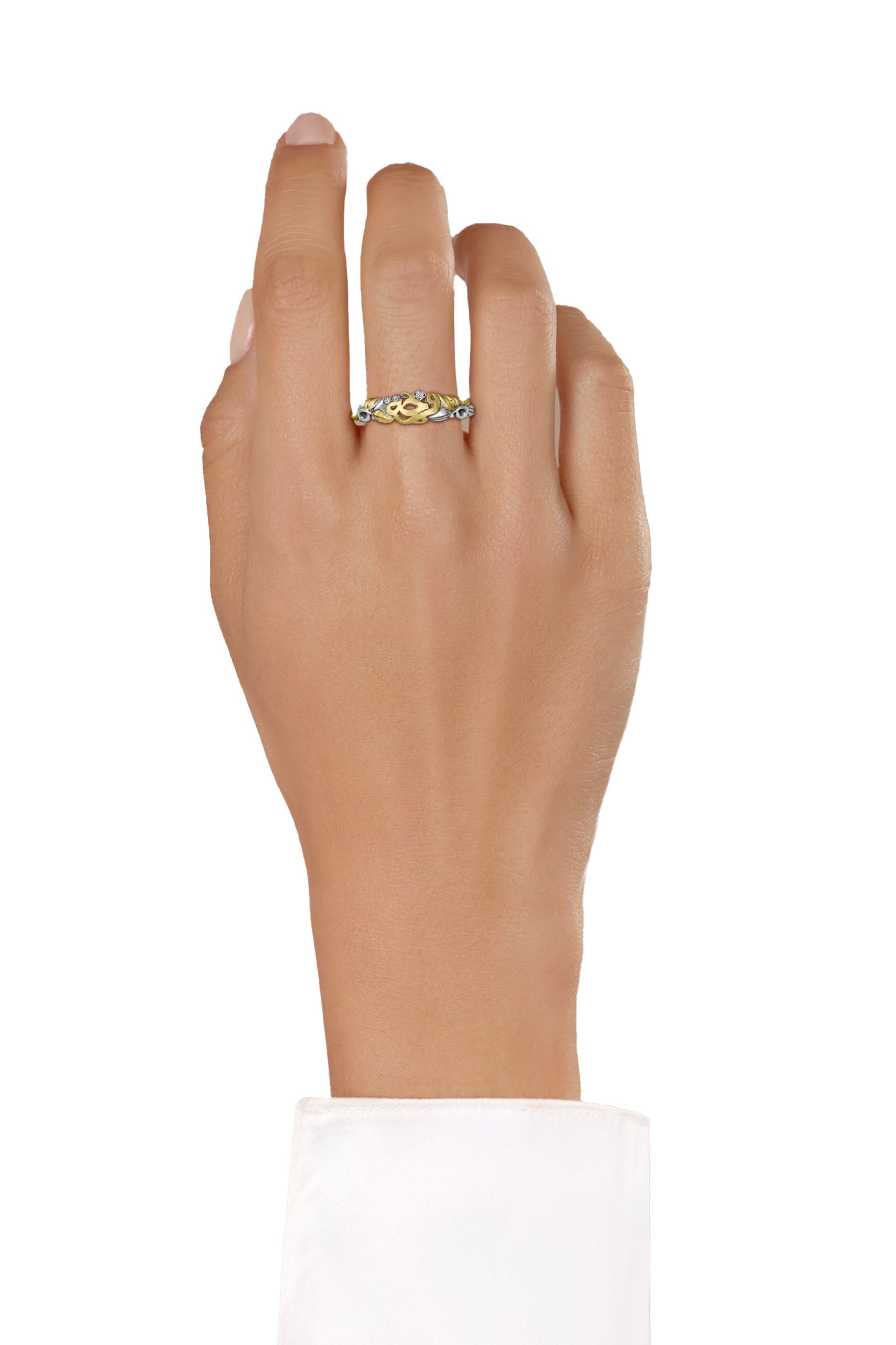 Wonders of Nature Happiness Band, 18k Yellow Gold, Sterling Silver & Diamonds