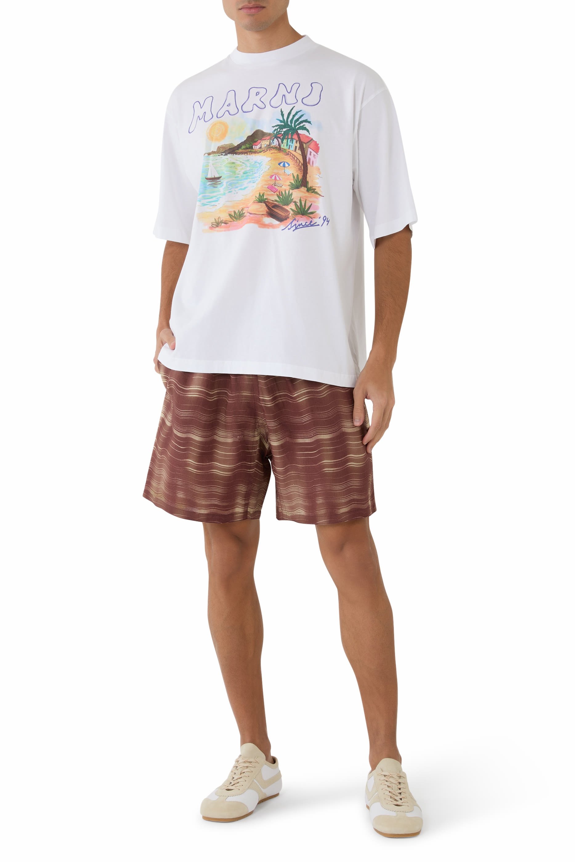 Striped Ramie Shorts