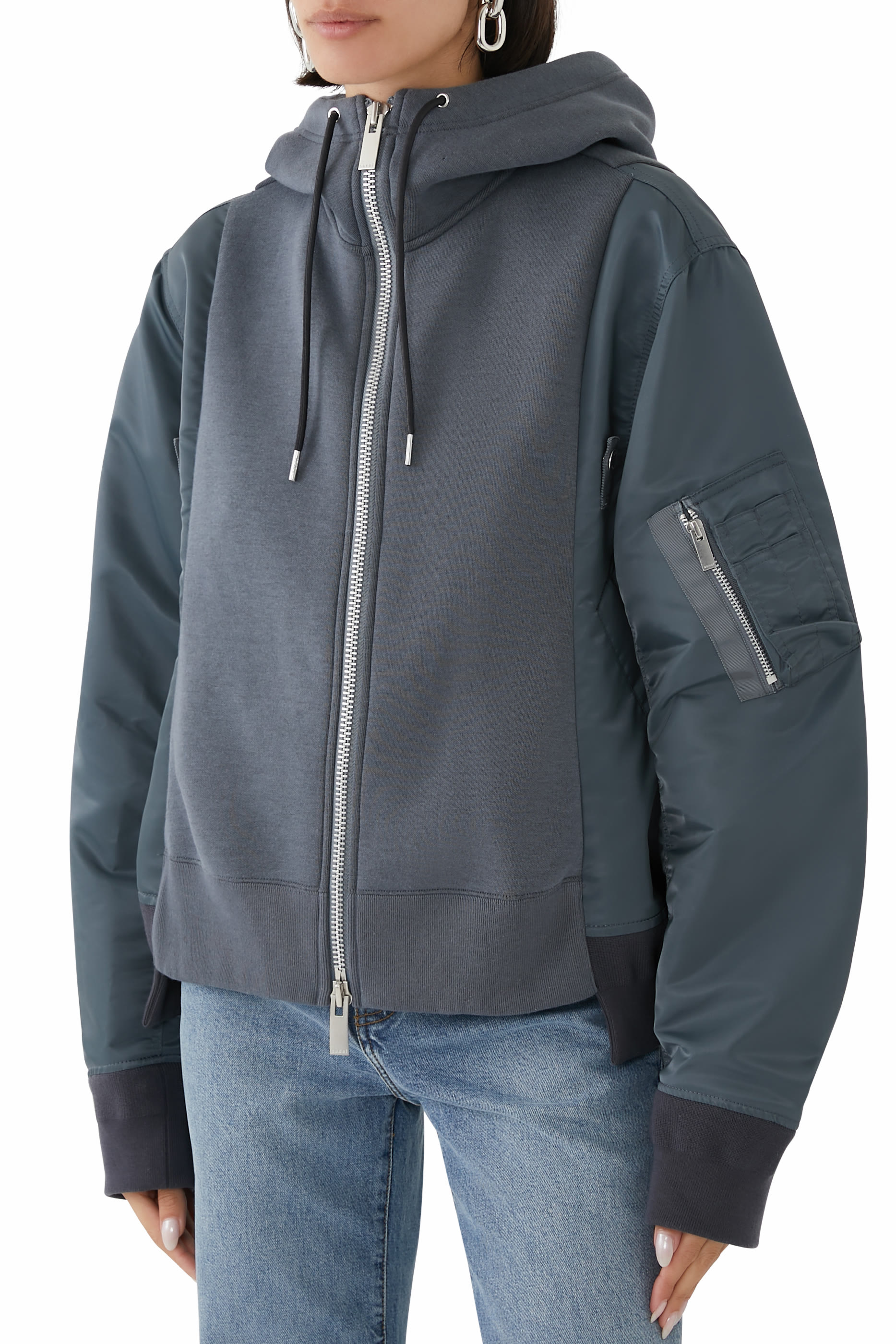 Sponge Sweat x Nylon Twill Hoodie