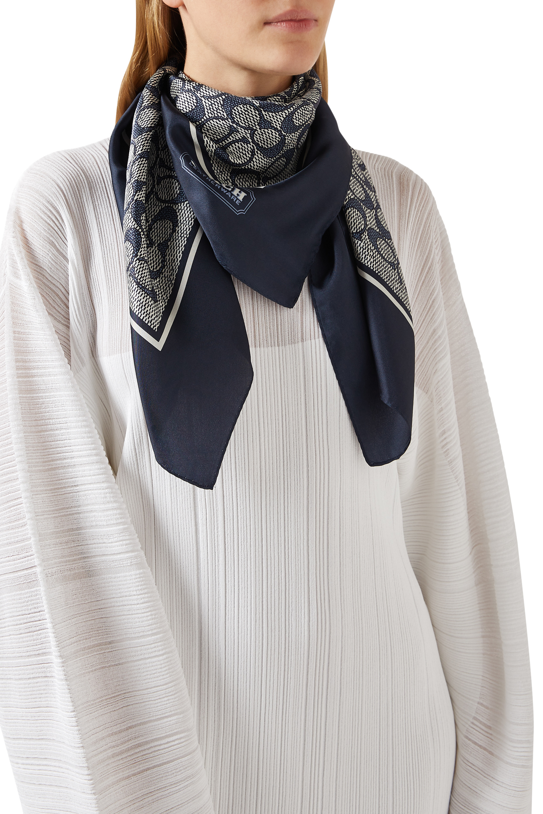 Vintage Signature Print Silk Square Scarf