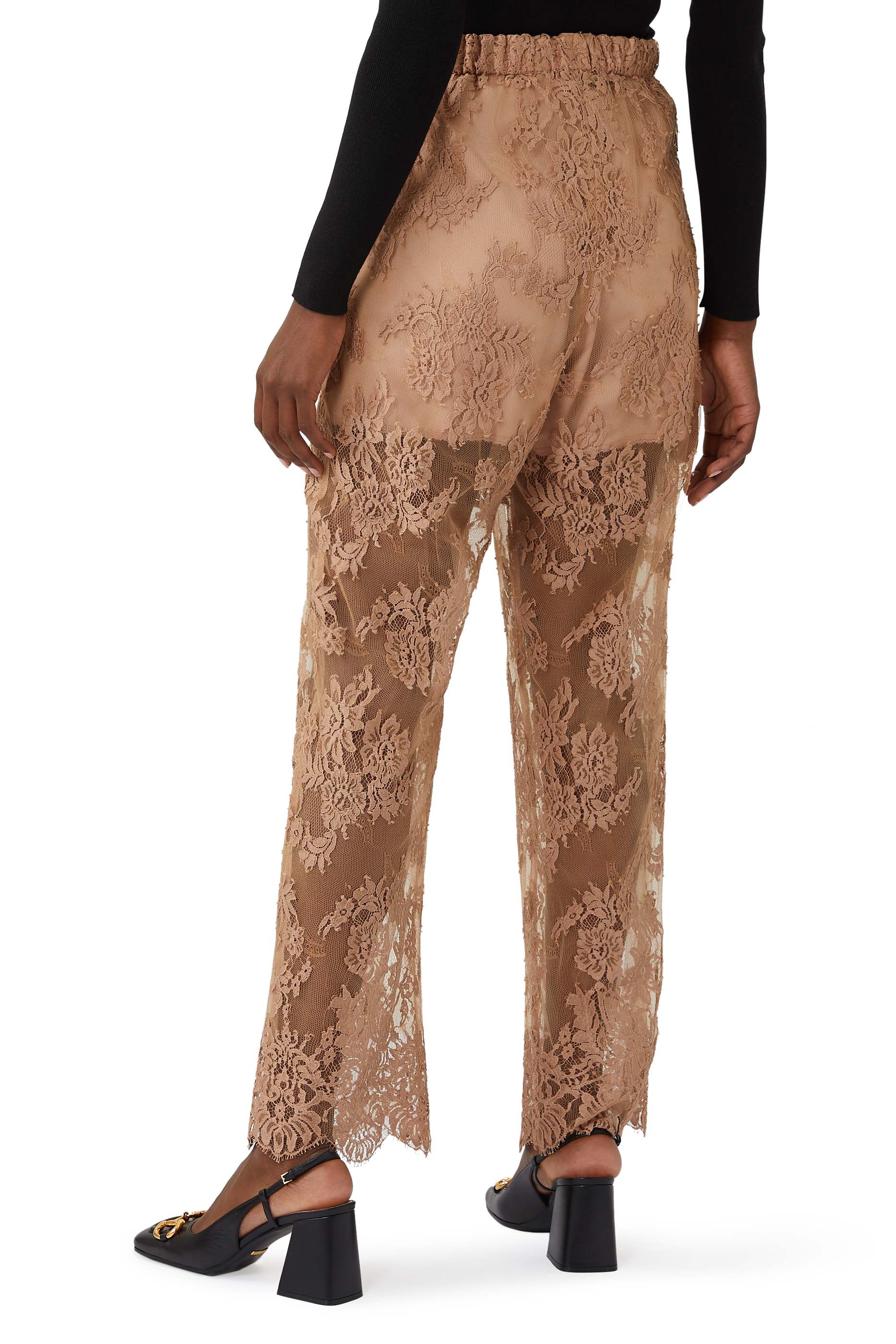 Floral Cotton Lace Pants