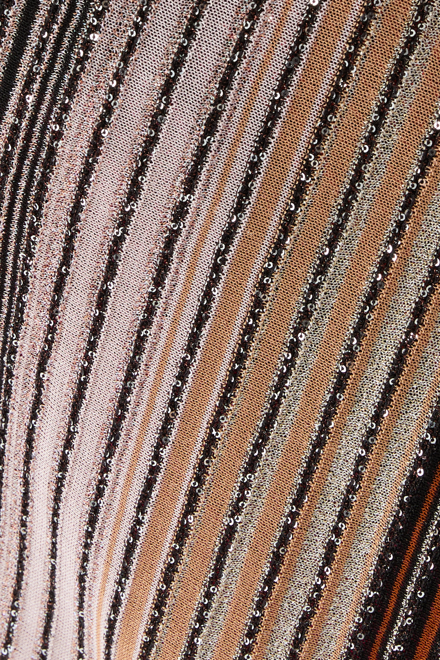 Asymmetrical One-Shoulder Partial Striped Top with Sequins