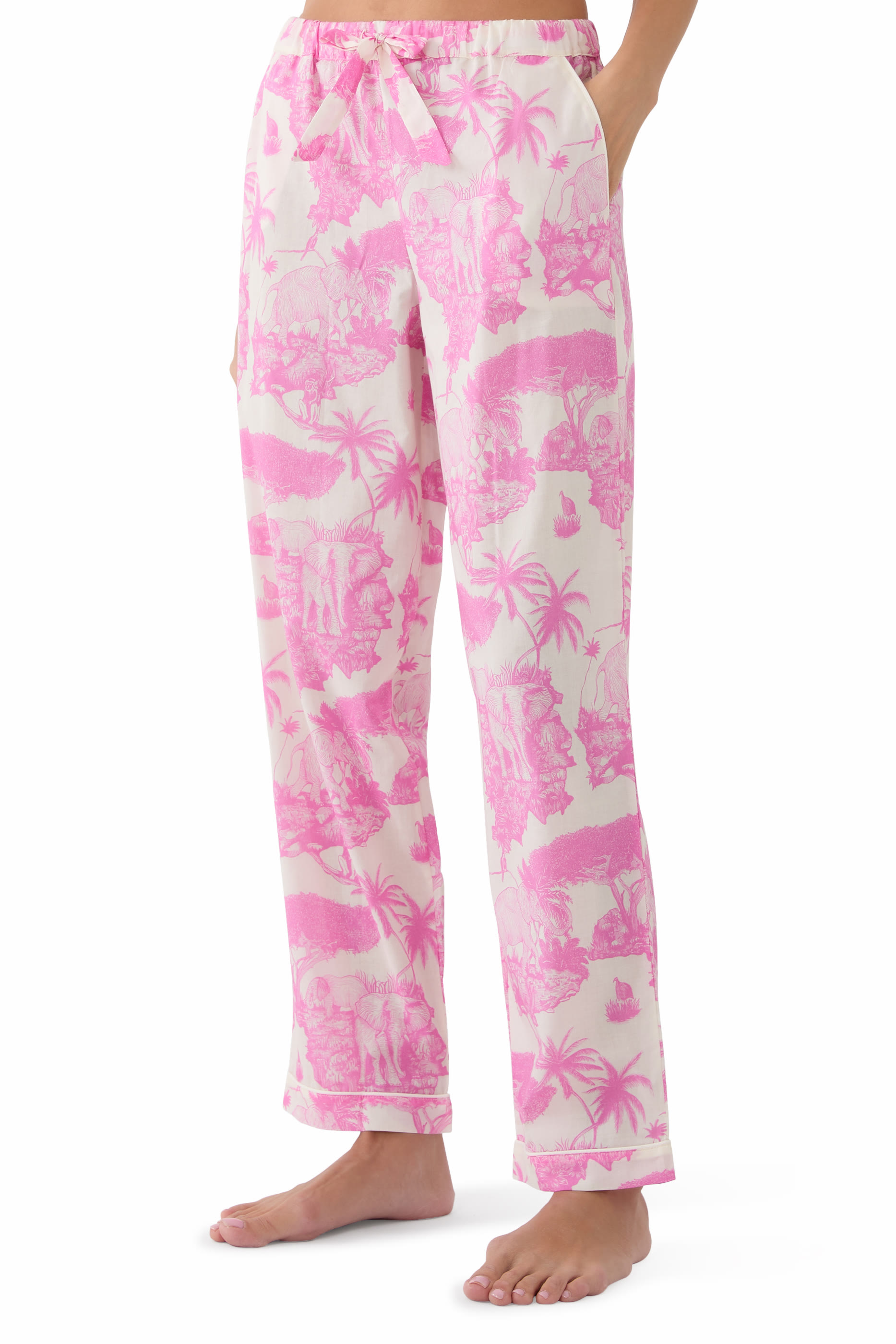 Elephant-Print Long Pajama Set