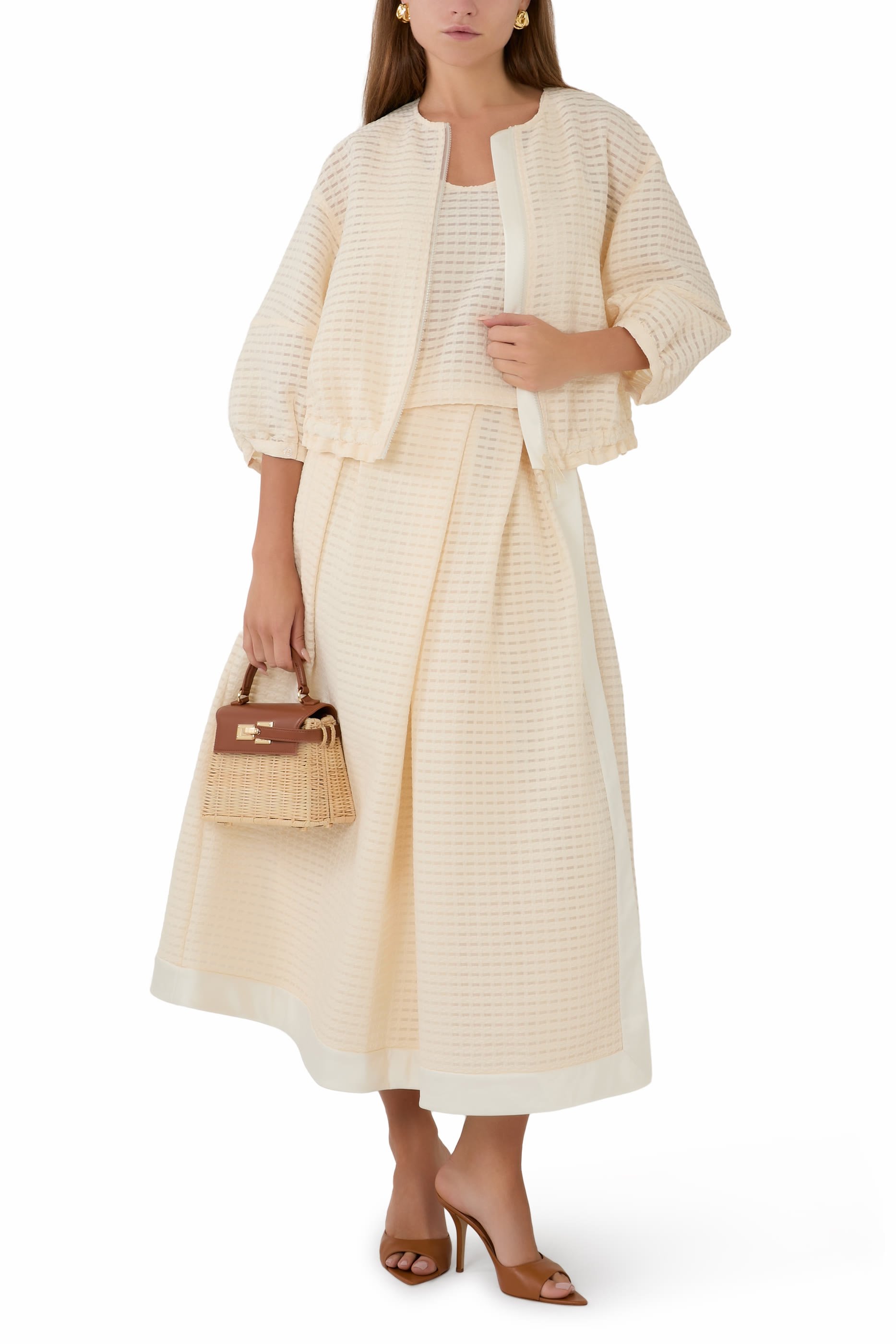 Vichy 3D Jacquard Blouson