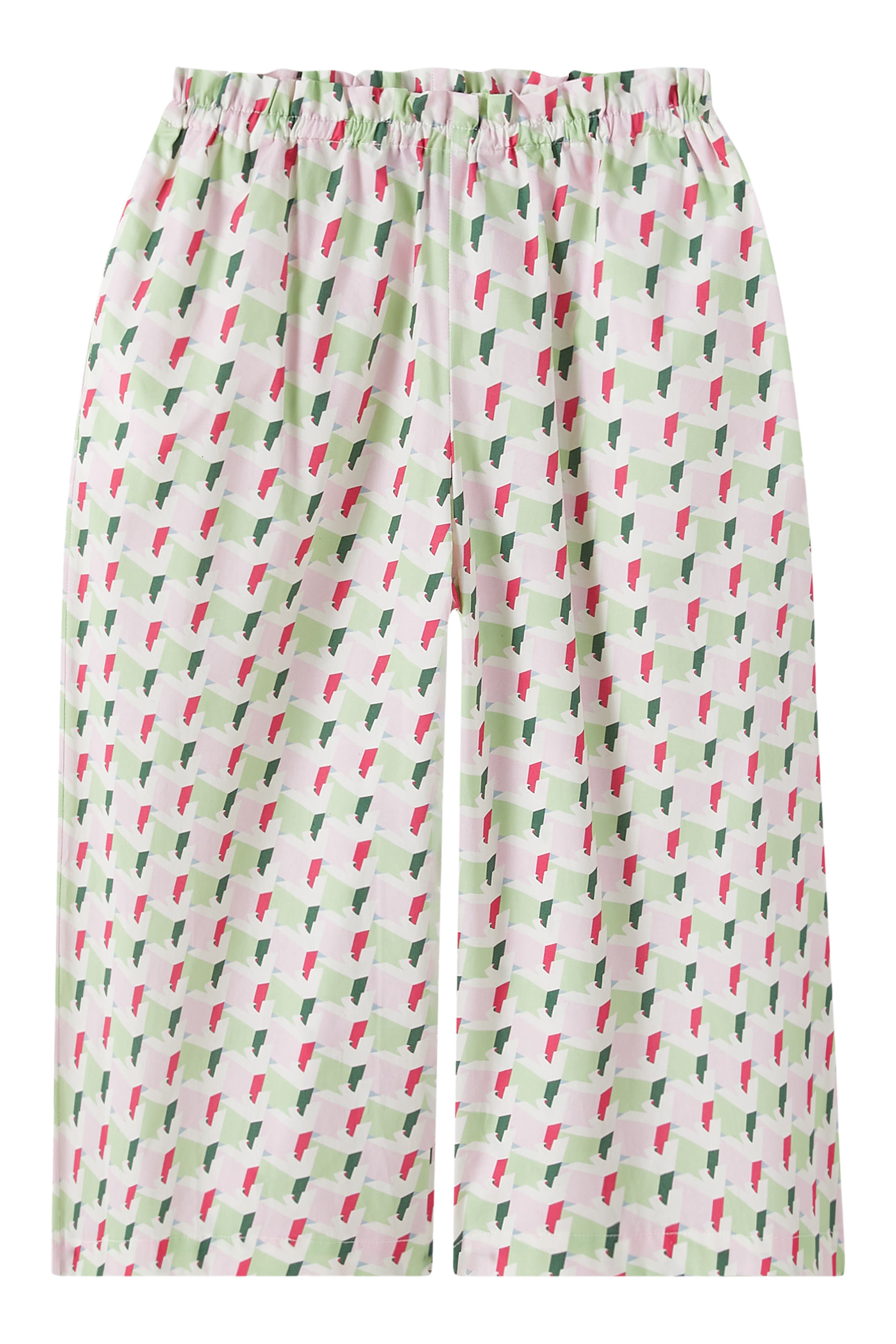 Kids Eagle Logo Wide-Leg Cropped Trousers