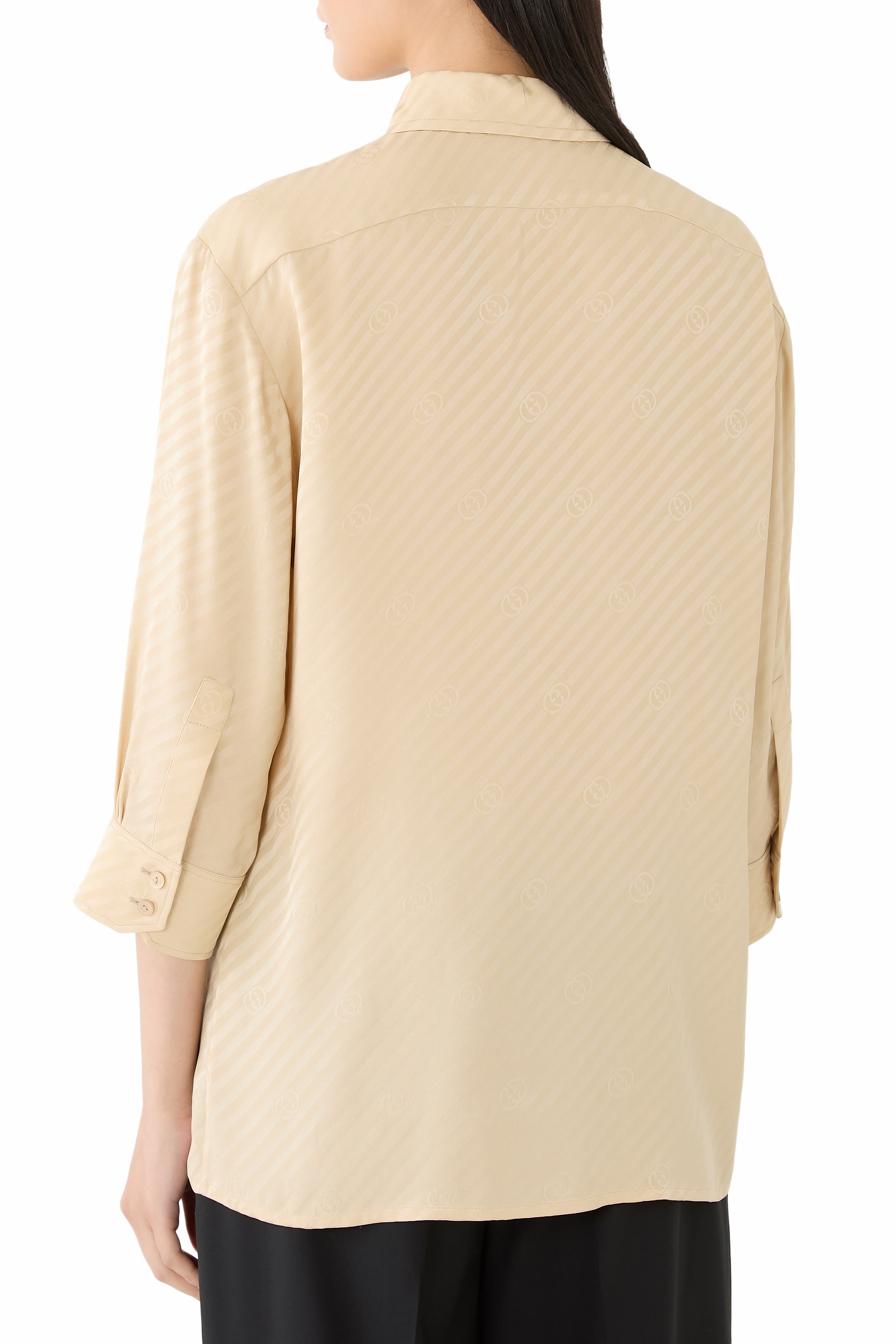 Diagonal GG Silk Jacquard Shirt 
