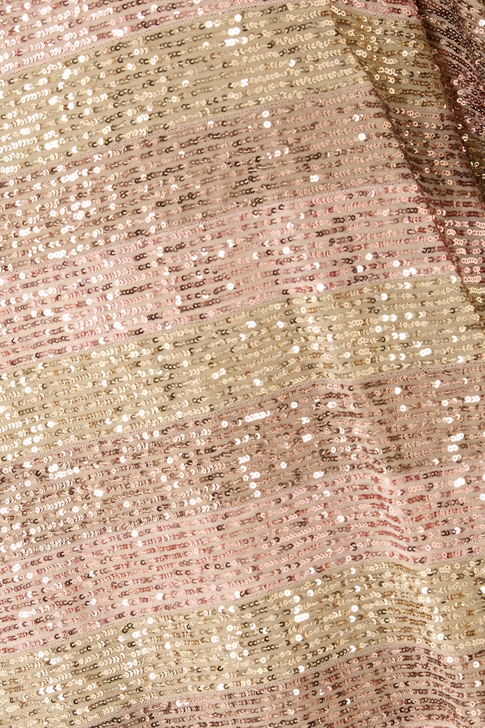 Striped Sequin Kaftan with Inner Belt