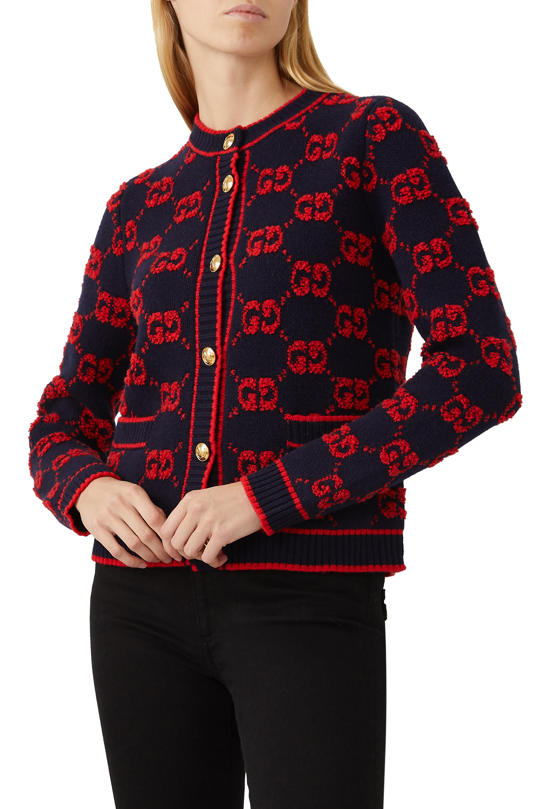 GG Wool Boucl&eacute; Jacquard Cardigan