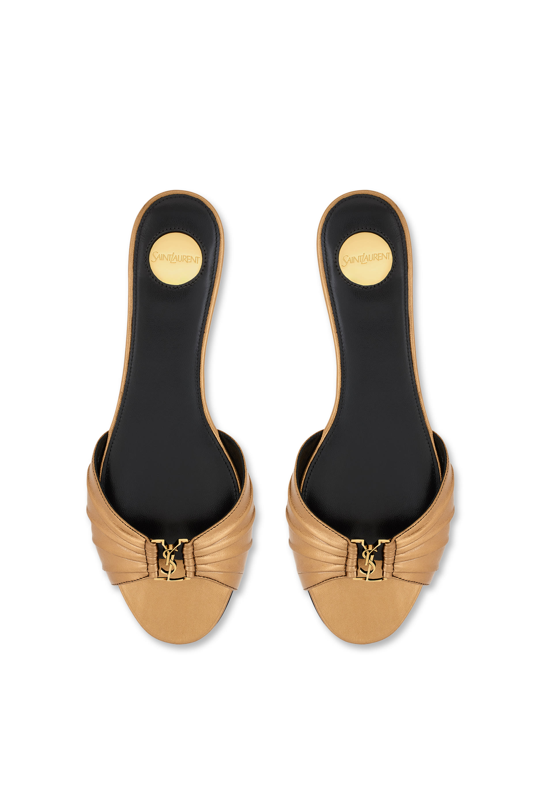 Babylone Slides in Metallic Leather