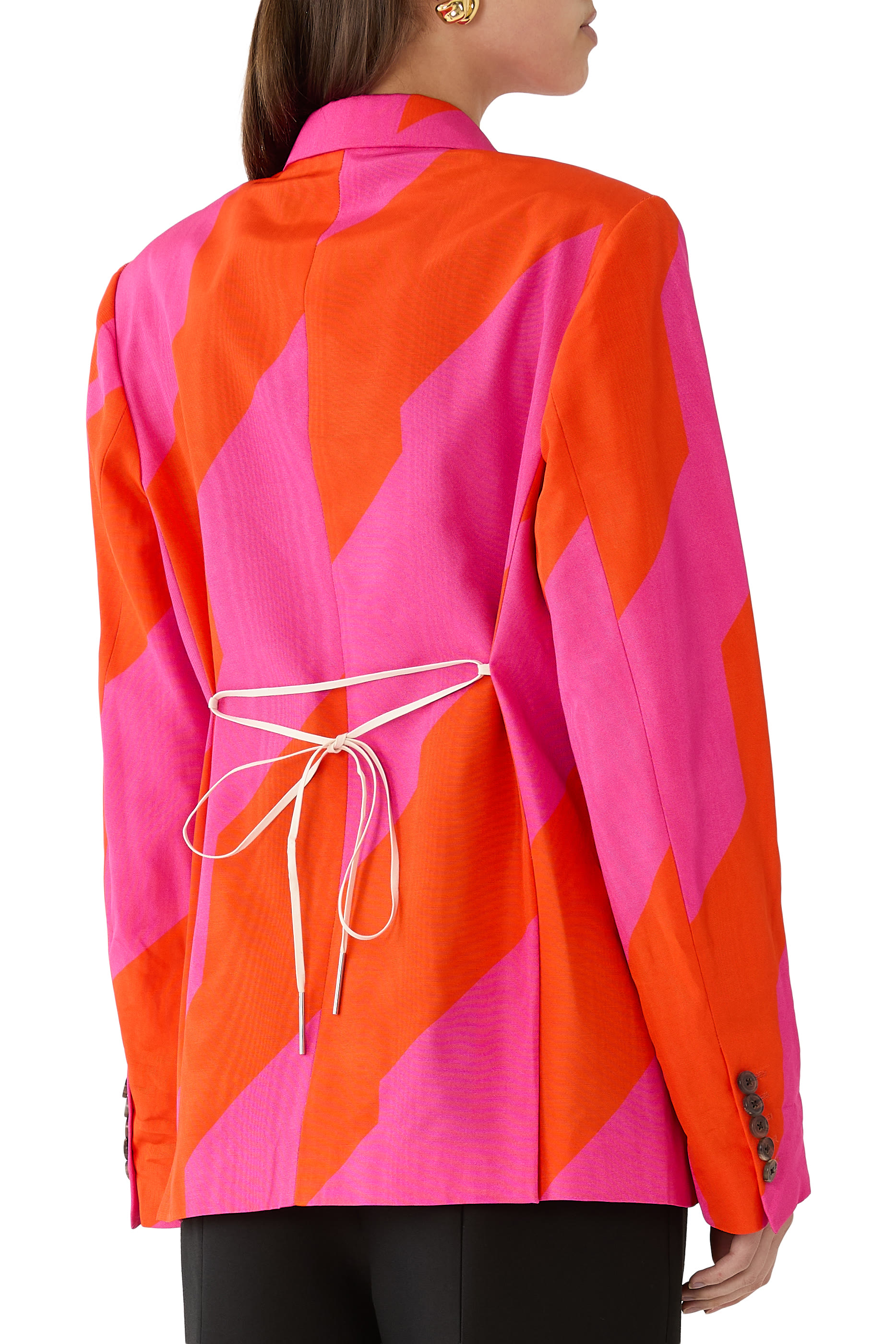 Double-Breasted Moir&eacute; Blazer