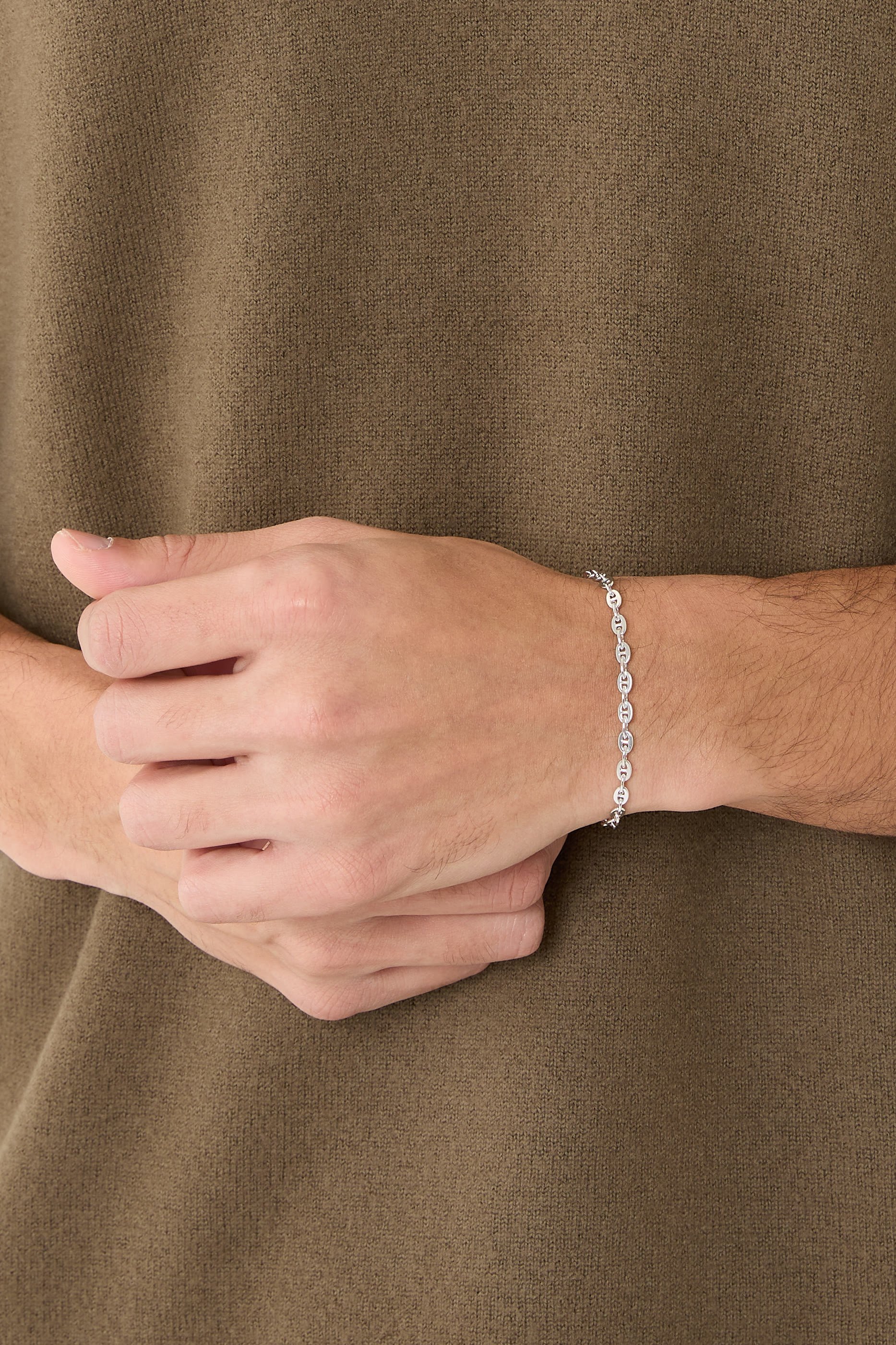 Sven Chain Bracelet, Rhodium Plated Sterling Silver