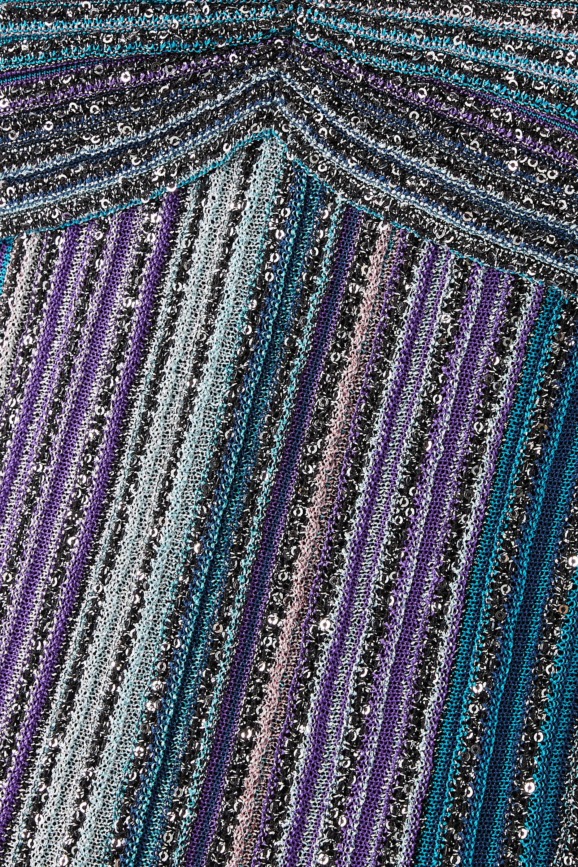 Partialized Sequinned Knit Sleeveless Maxi Dress