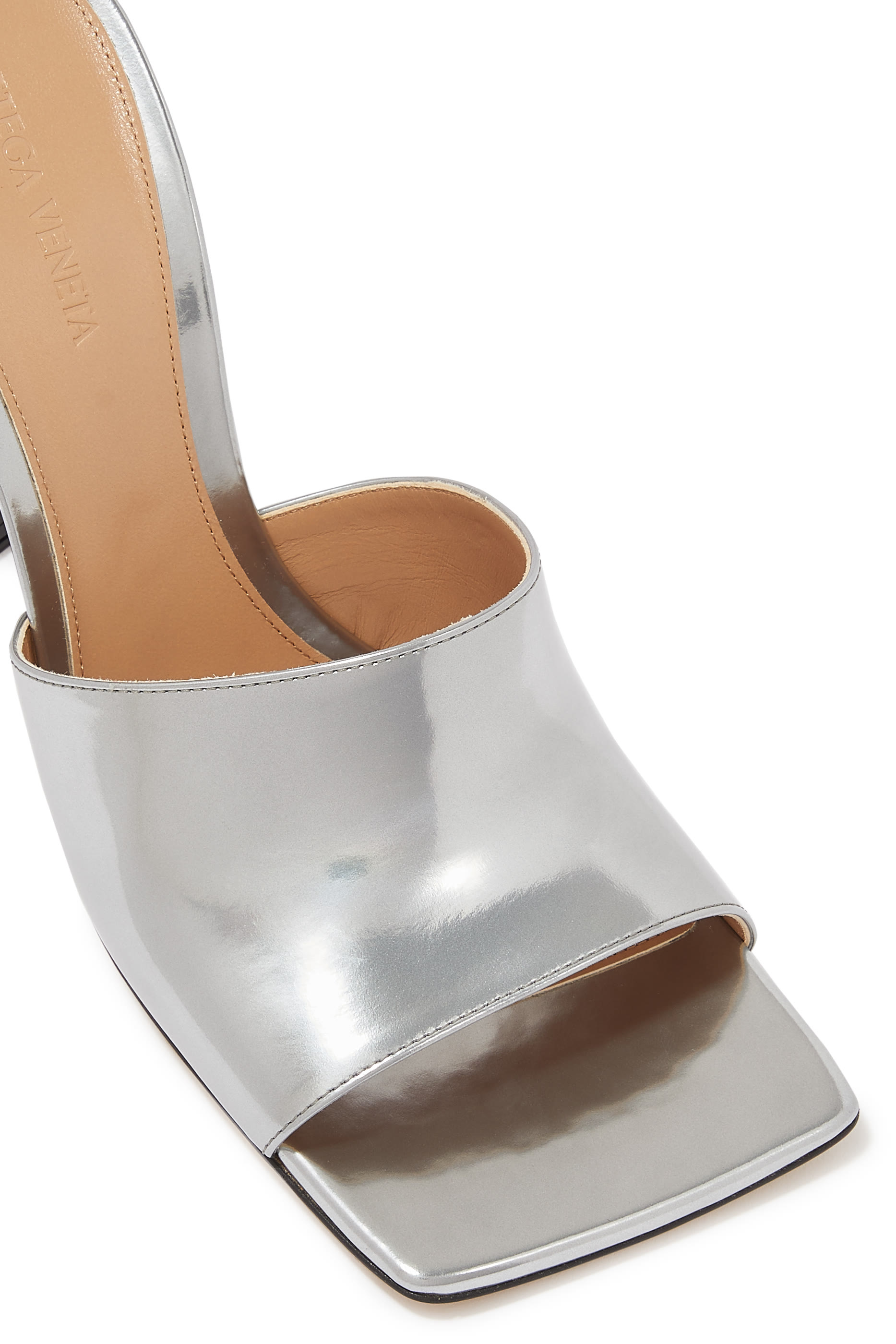 Metallic Stretch 90 Leather Mules
