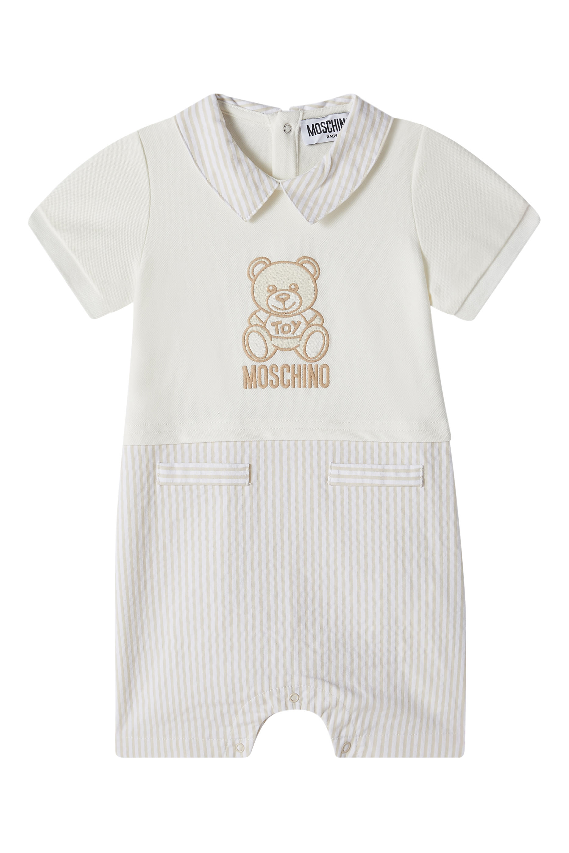 Kids Teddy Logo Polo Collar Romper
