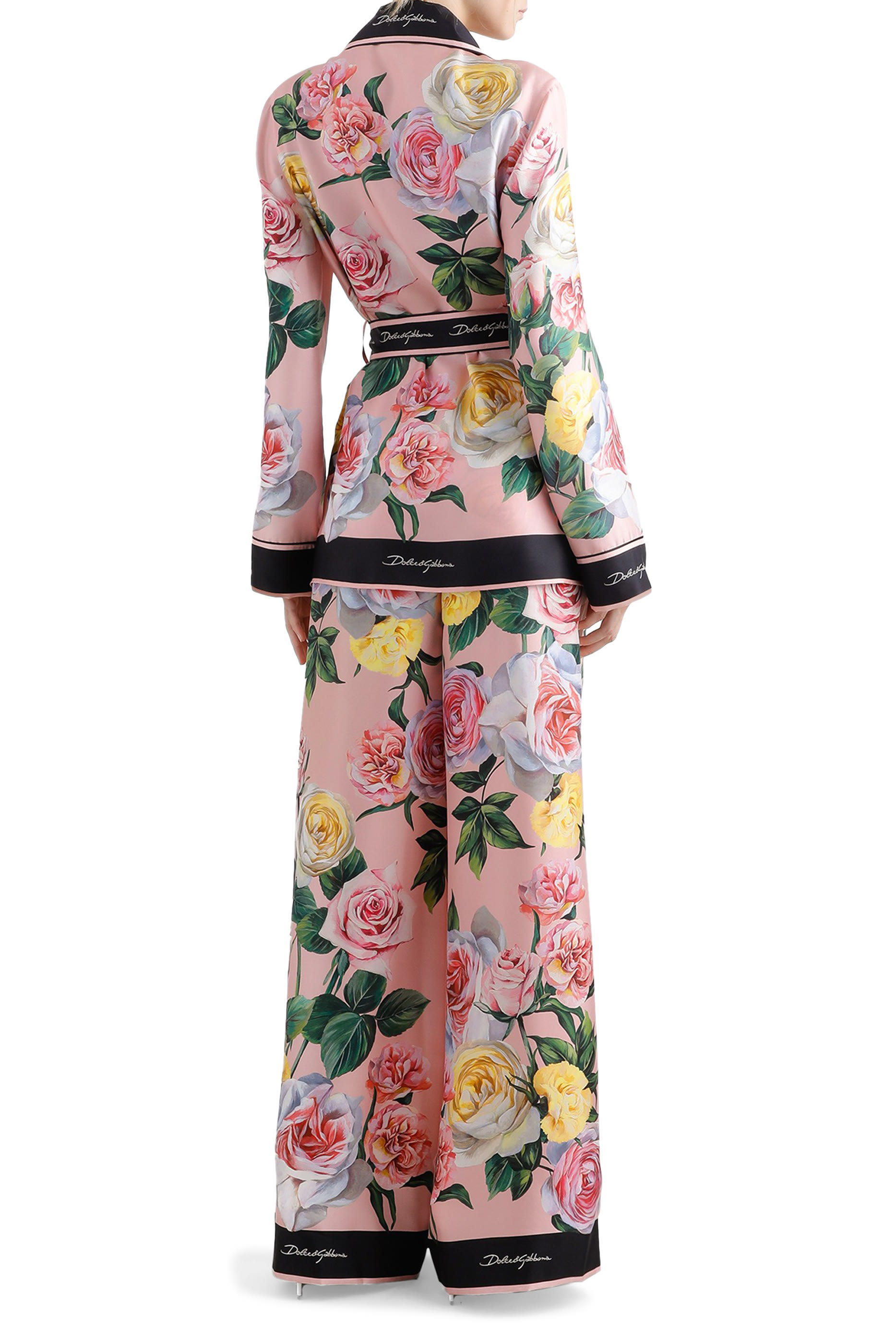 Rose and Peony Print Twill Pajama Shirt