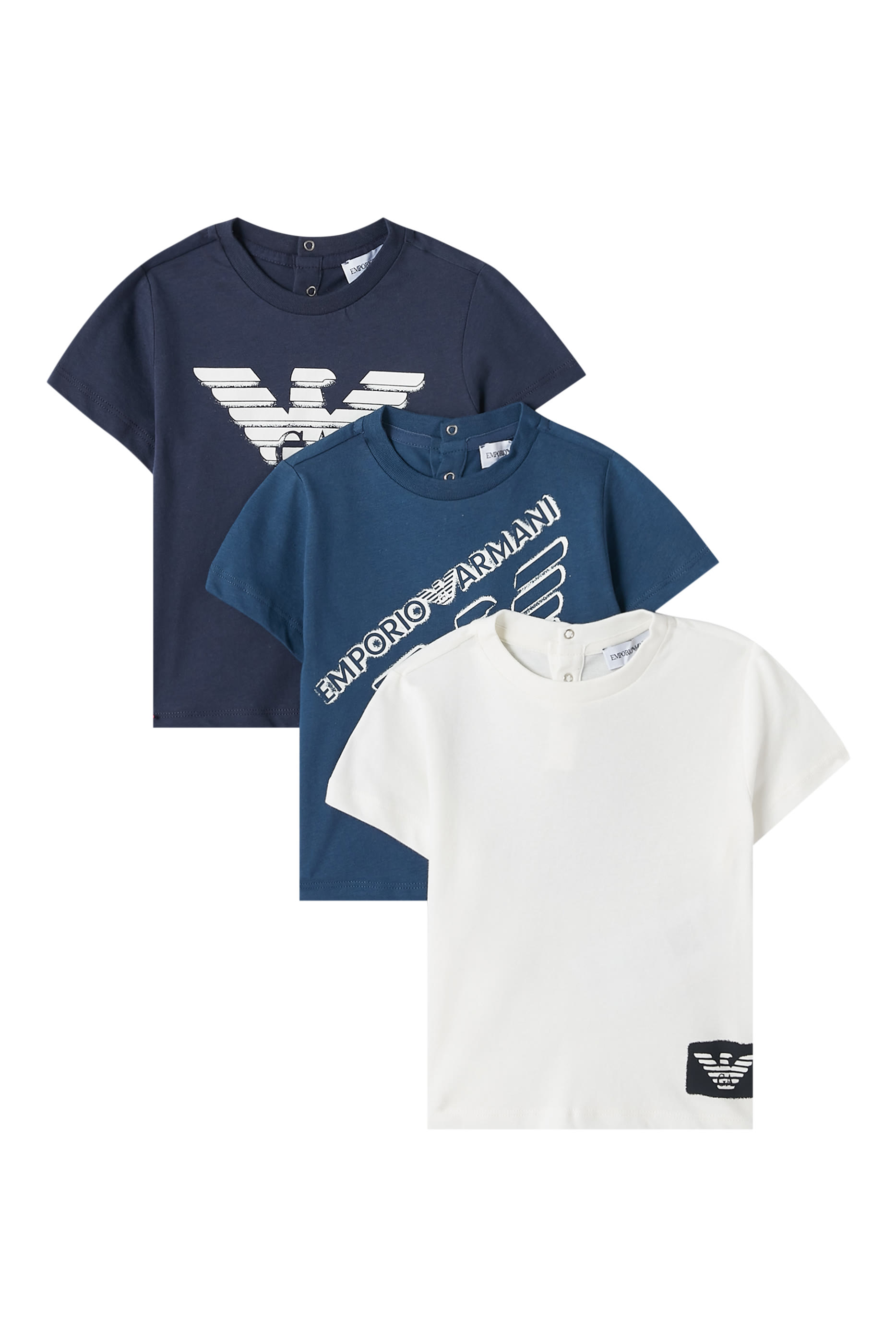 Kids Logo Cotton T-Shirt- Set of 3