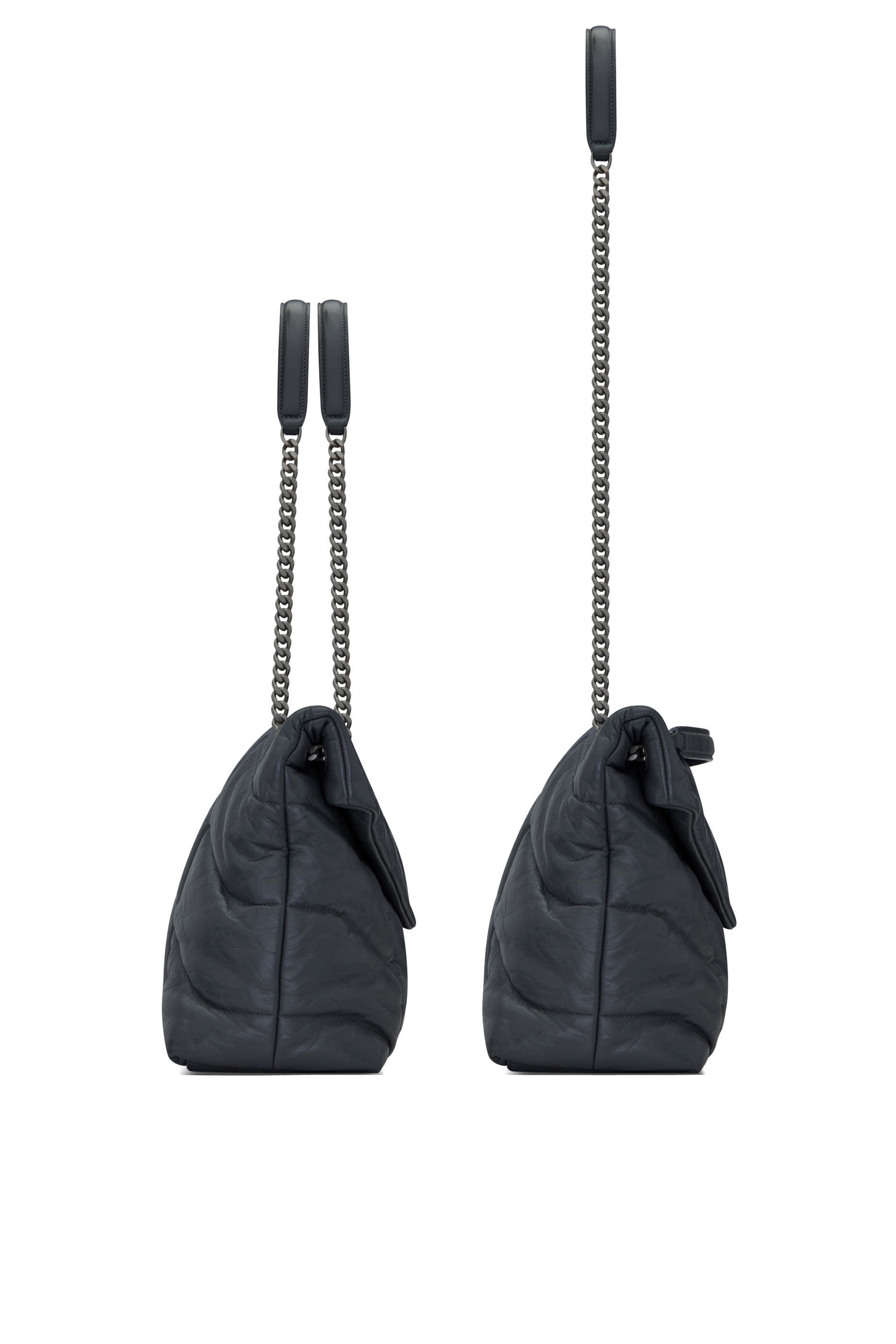 Loulou Puffer Medium Bag in Quilted Crinkled Matte Leather