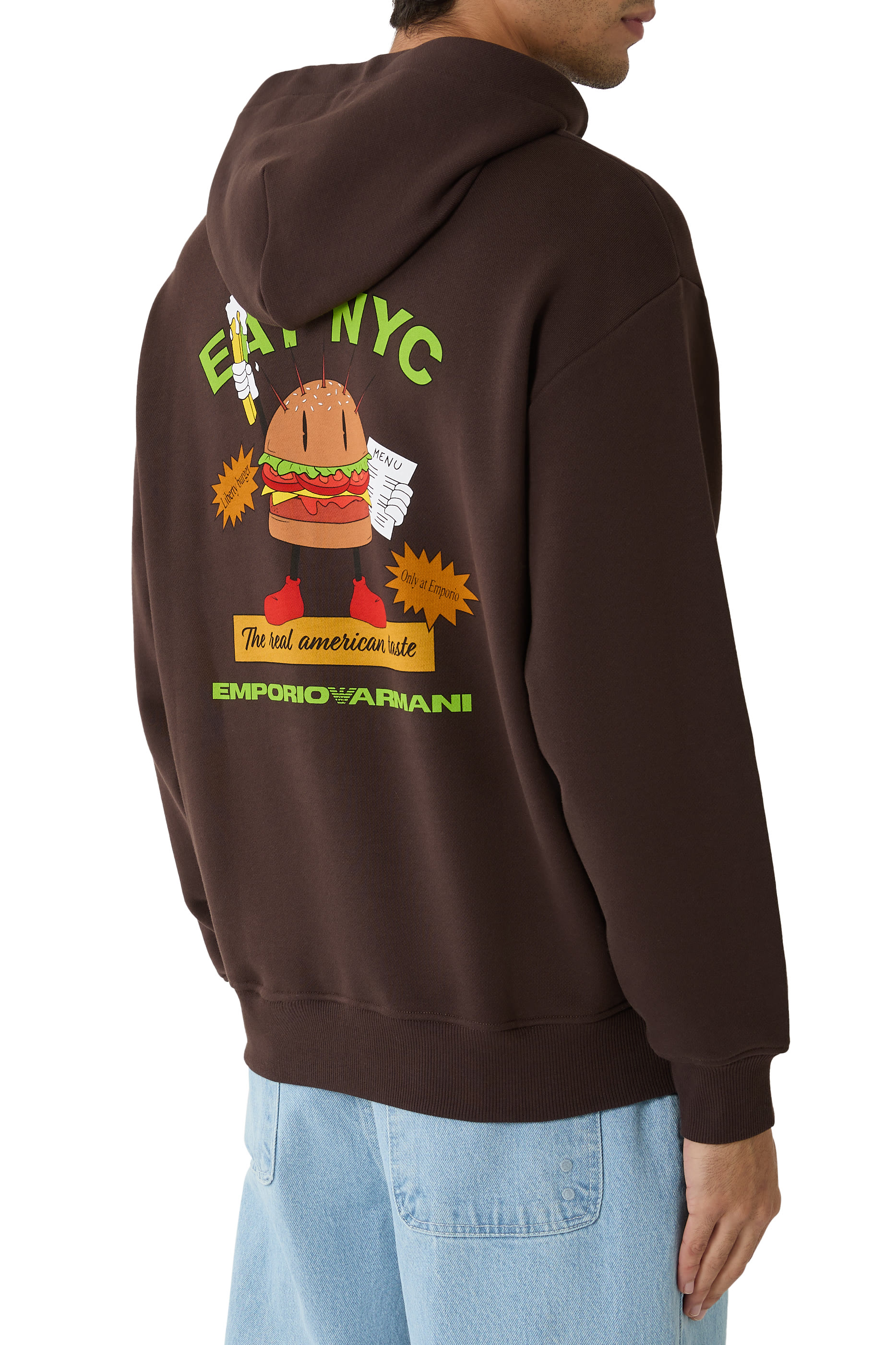 ASV New York Capsule Collection EAT NYC Print Jersey Hooded Sweatshirt