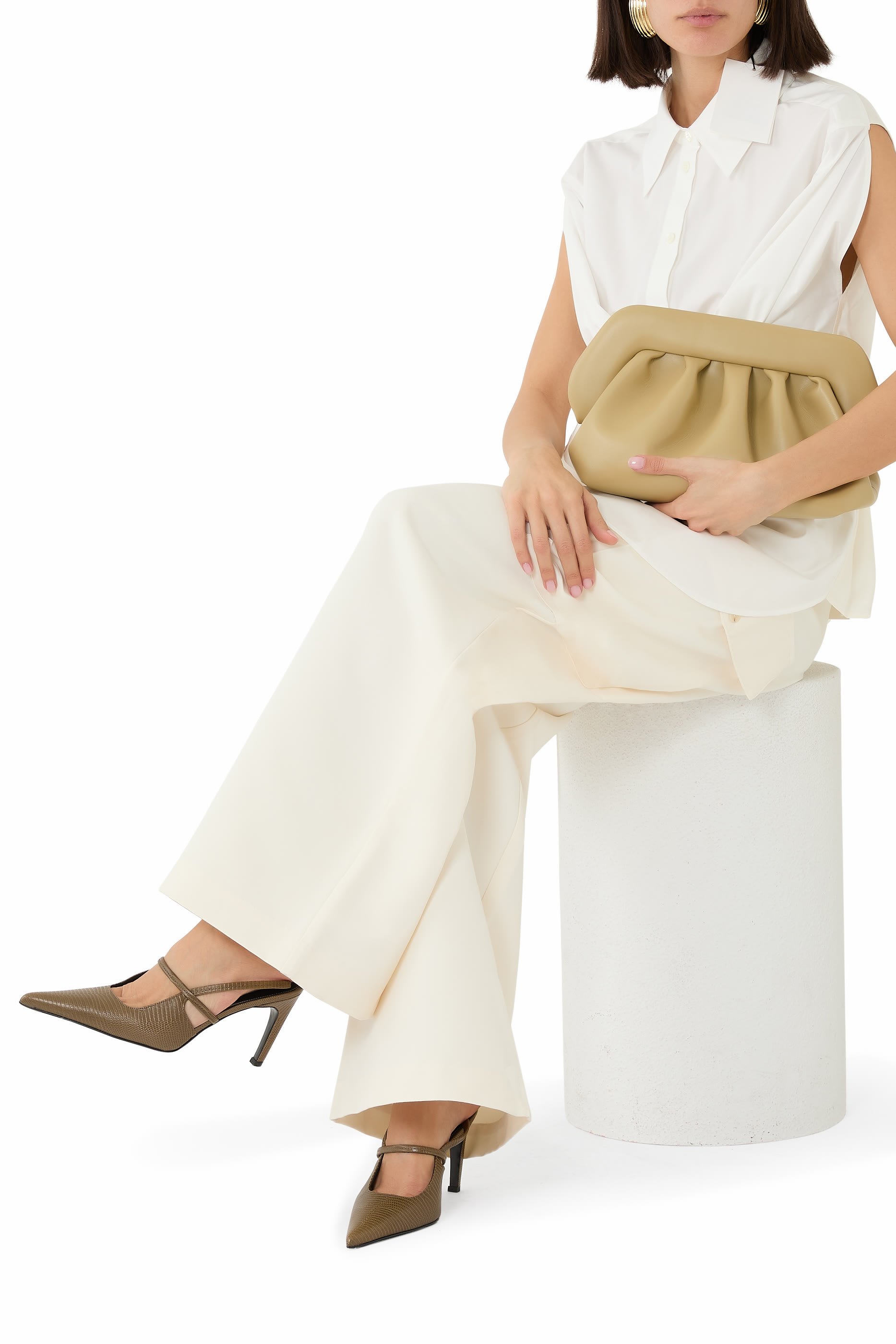 Lizard-Embossed 85 Stiletto Slingback Pumps