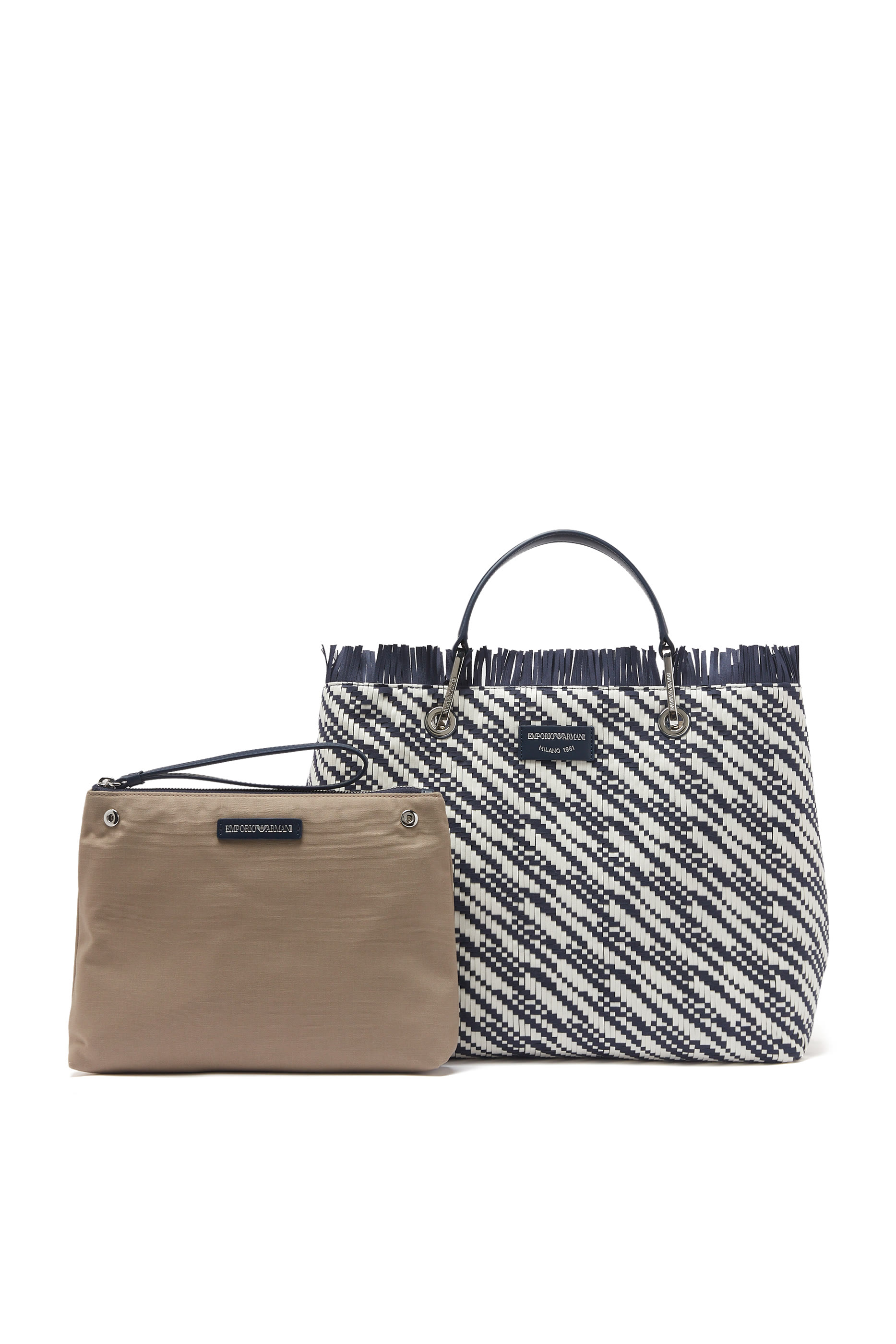 MyEA Basketweave Shopping Tote Bag