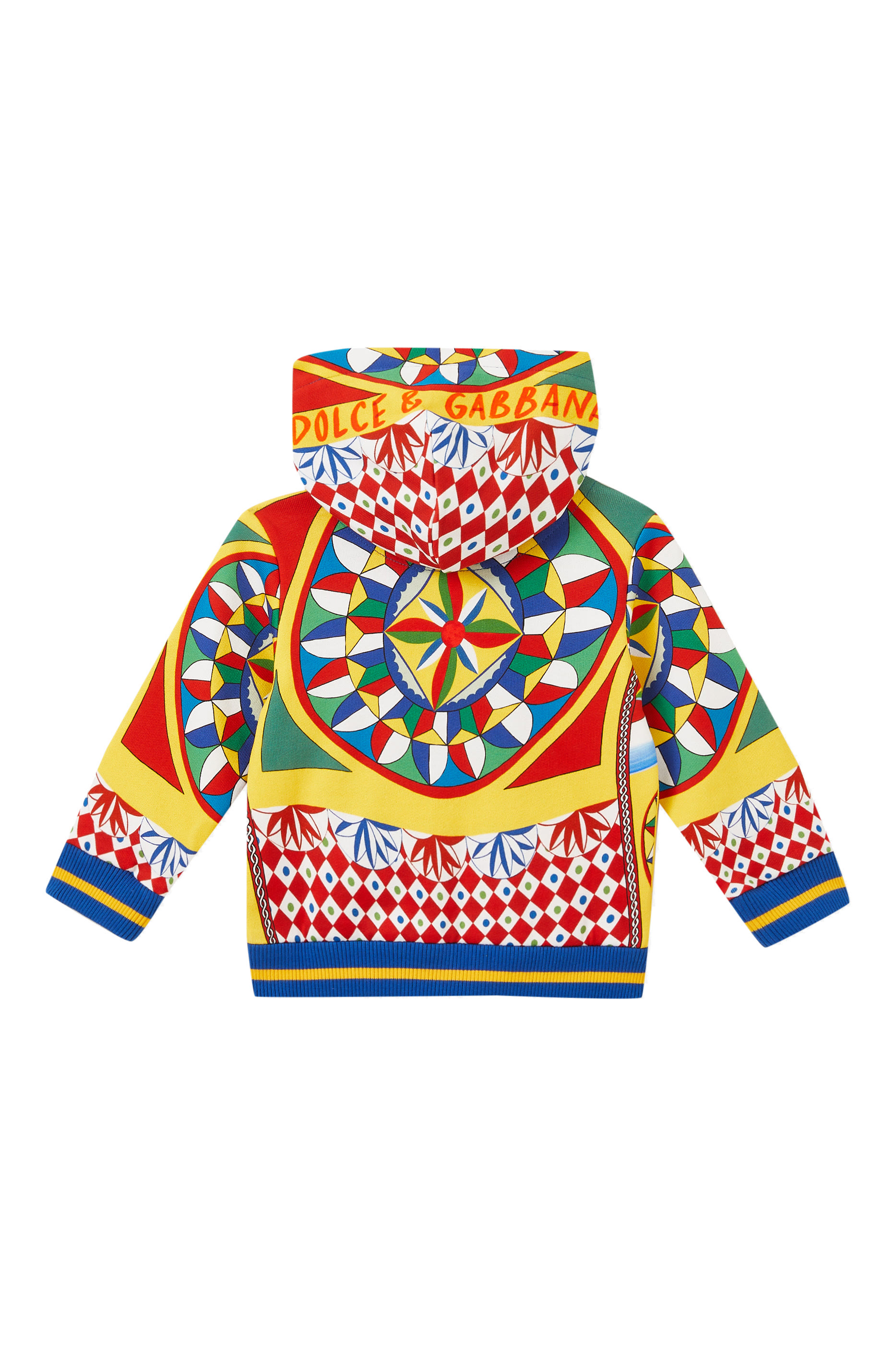Kids Carretto Print Cotton Hoodie