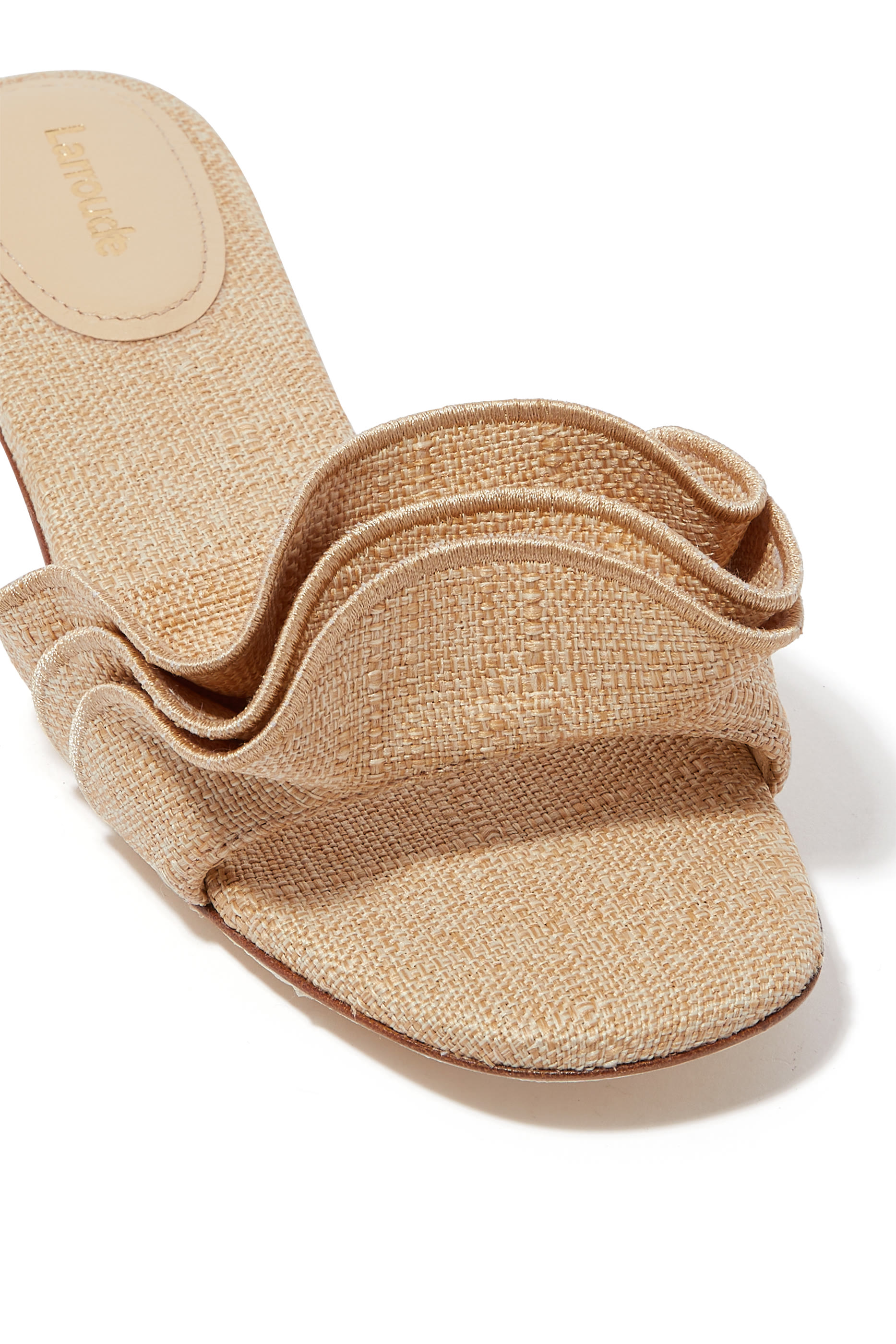 Ivy Raffia Ruffle-Detail Sandals