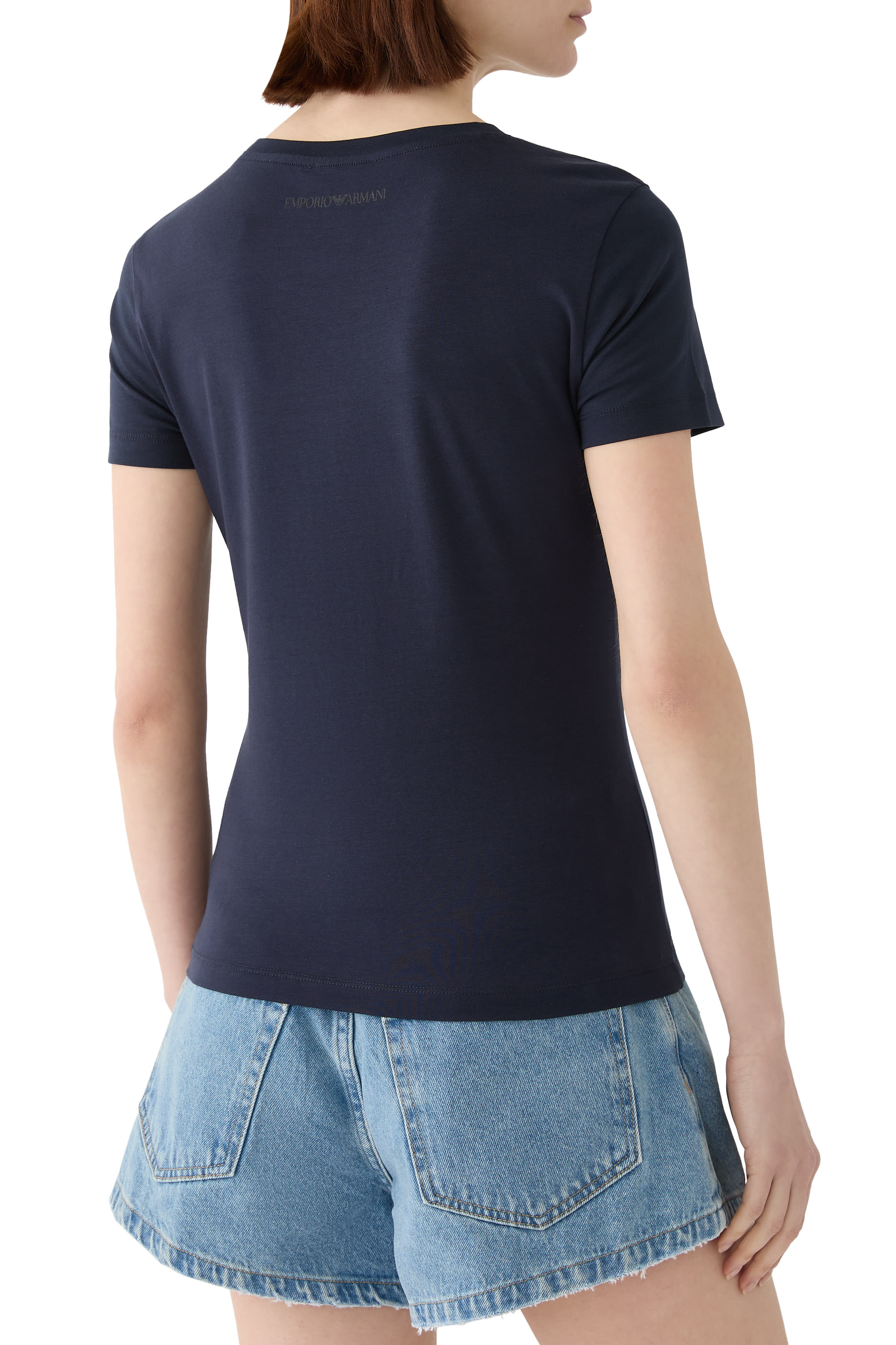 ASV Stretch-Jersey Slim-Fit T-Shirt with Oversized Eagle Pattern