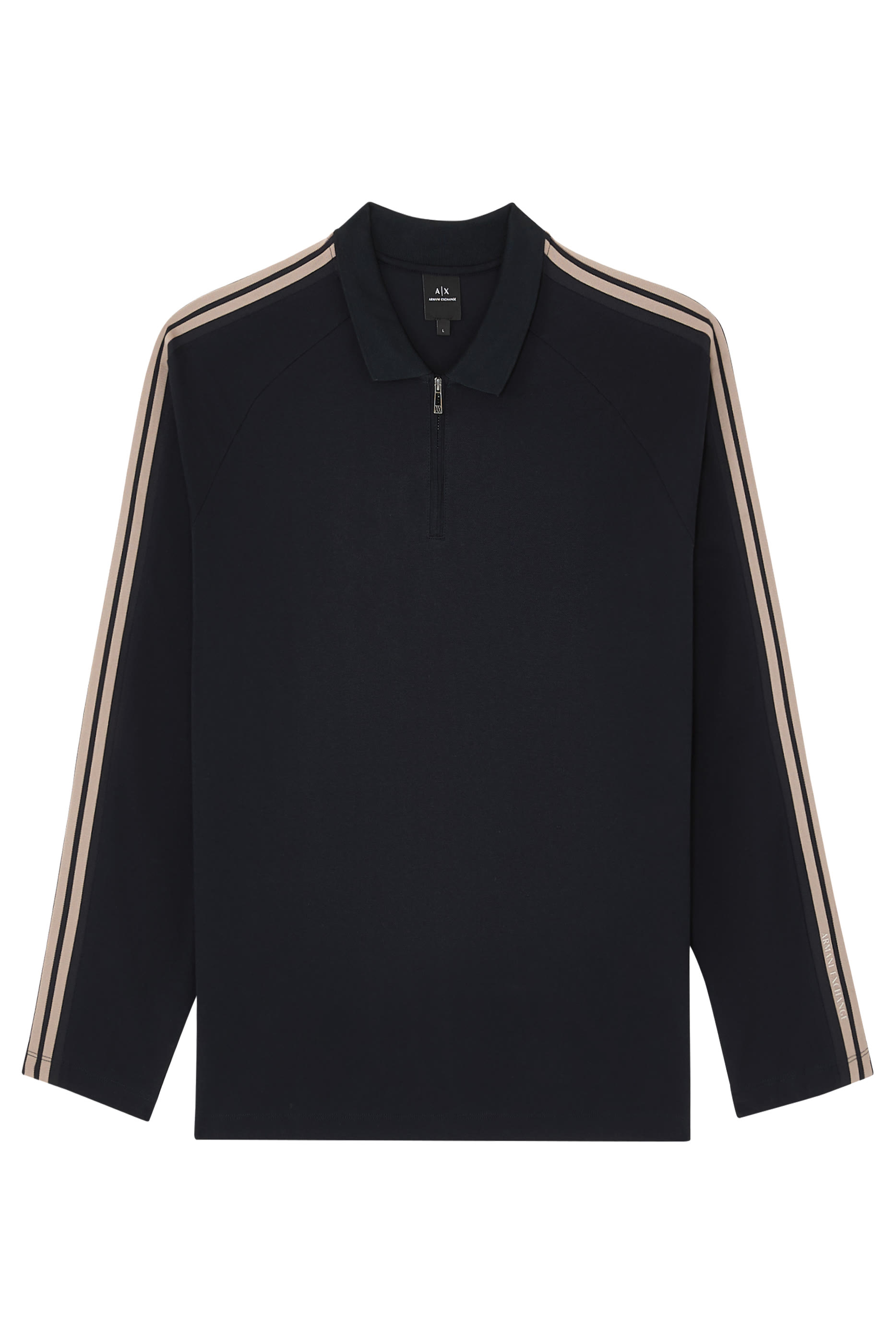  College Long Lined Sleeves Polo Shirt 