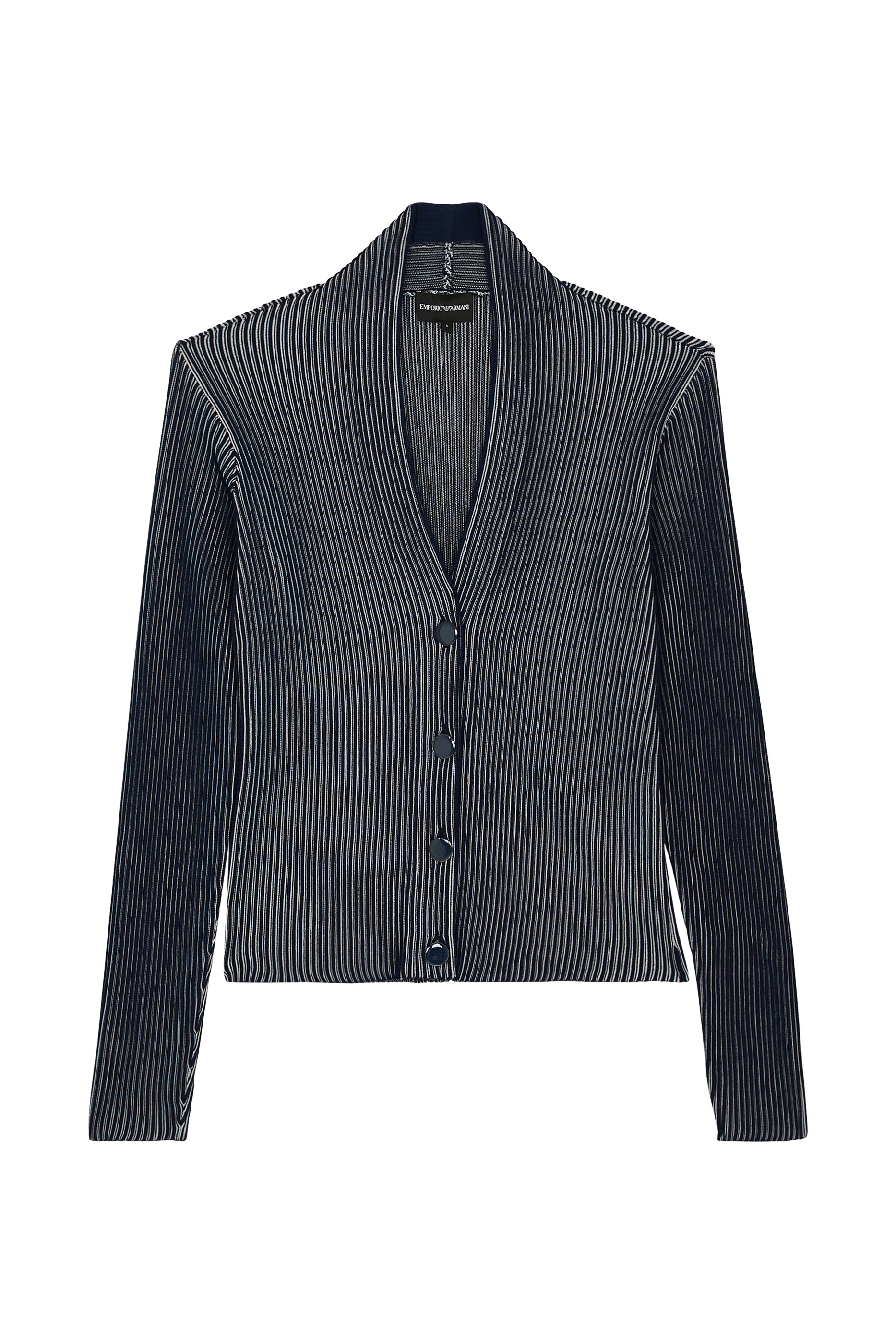 Interrib-Effect Knit Cardigan