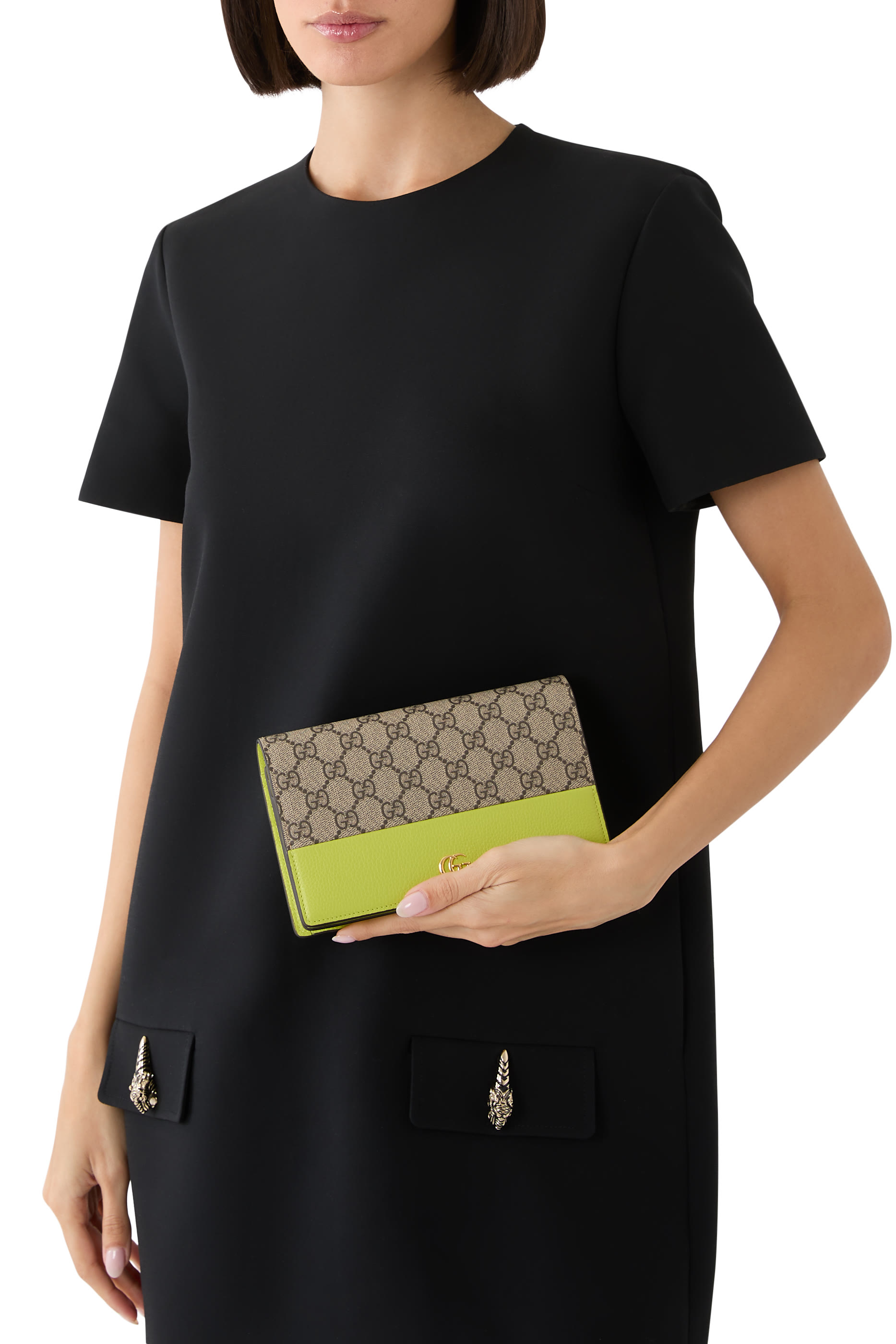 GG Marmont Bi-Color Wallet on Chain