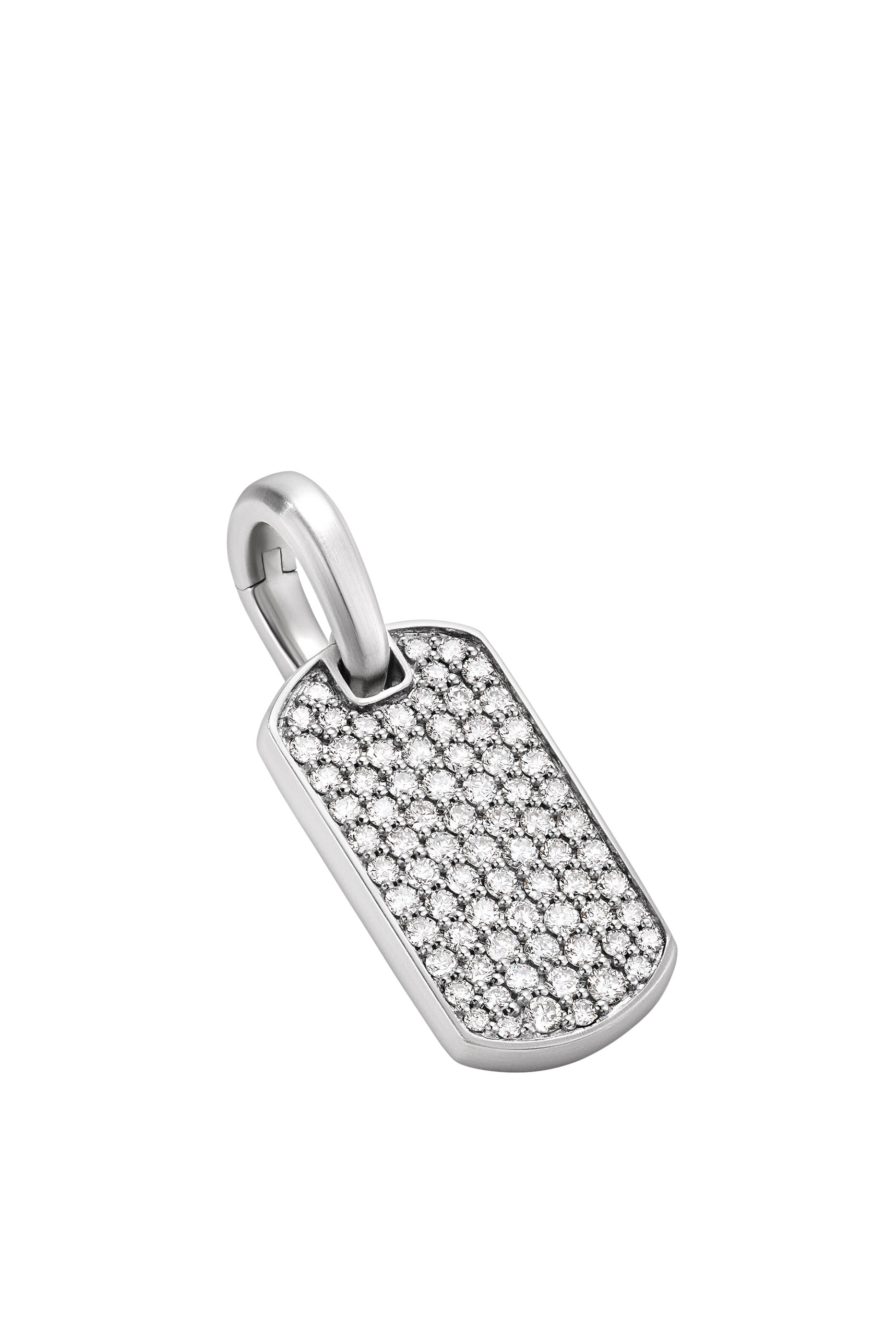 Chevron Tag, Sterling Silver & Diamonds