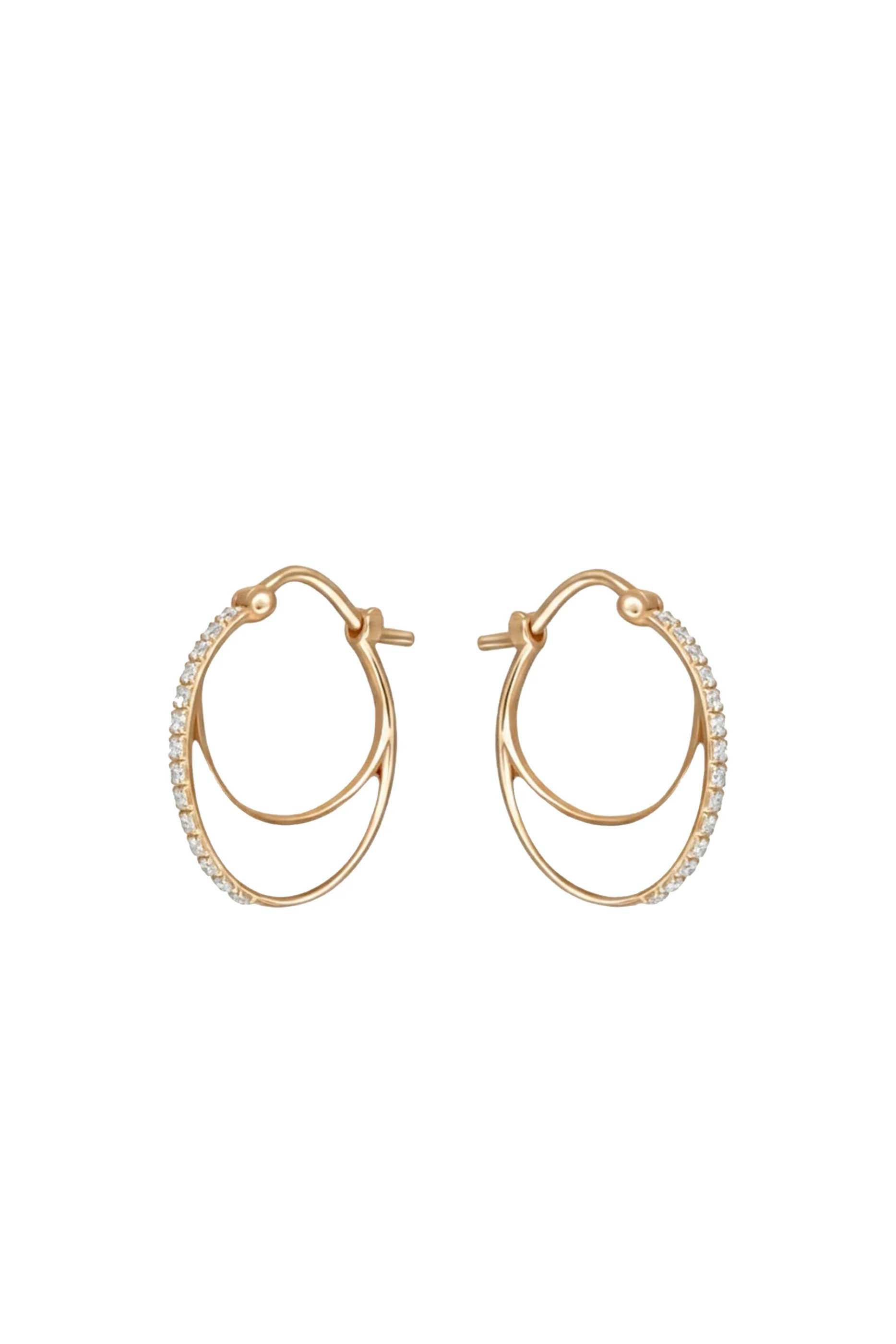Bloop Earrings, Mother Of Pearl, Polished Gold & Diamonds