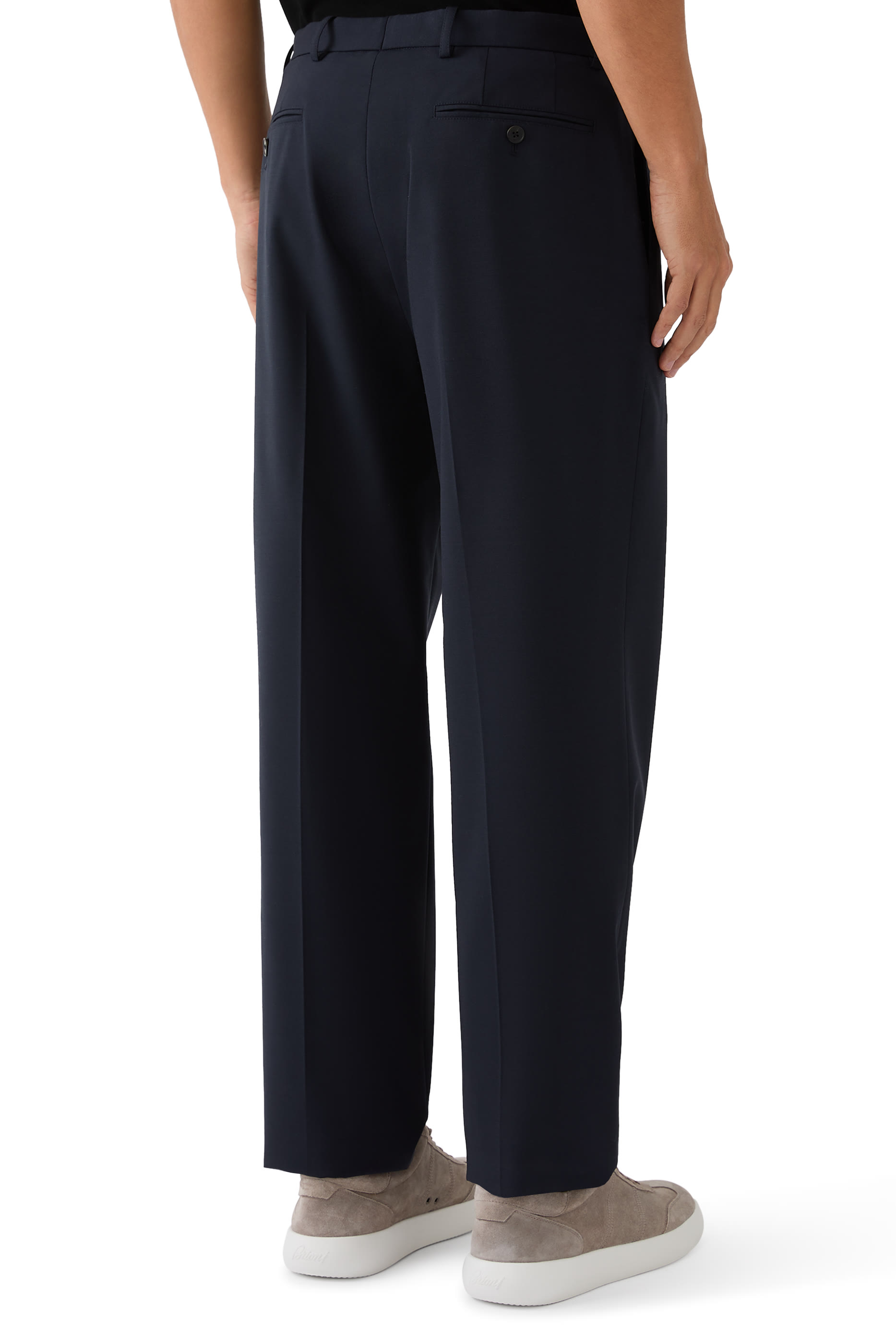 Stretch-Wool Straight-Leg Suit Pants