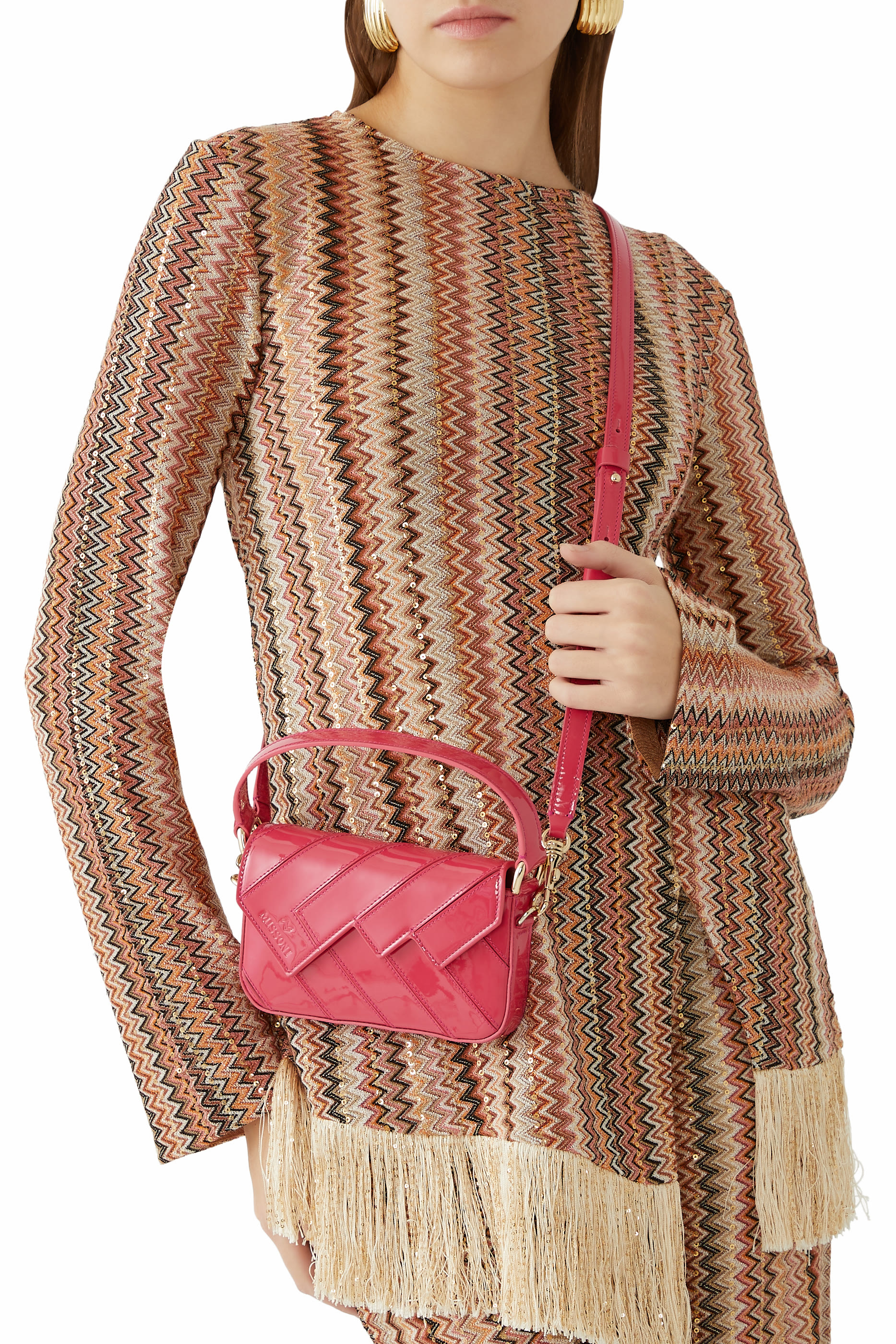 Small Wave Patent Leather Shoulder Bag