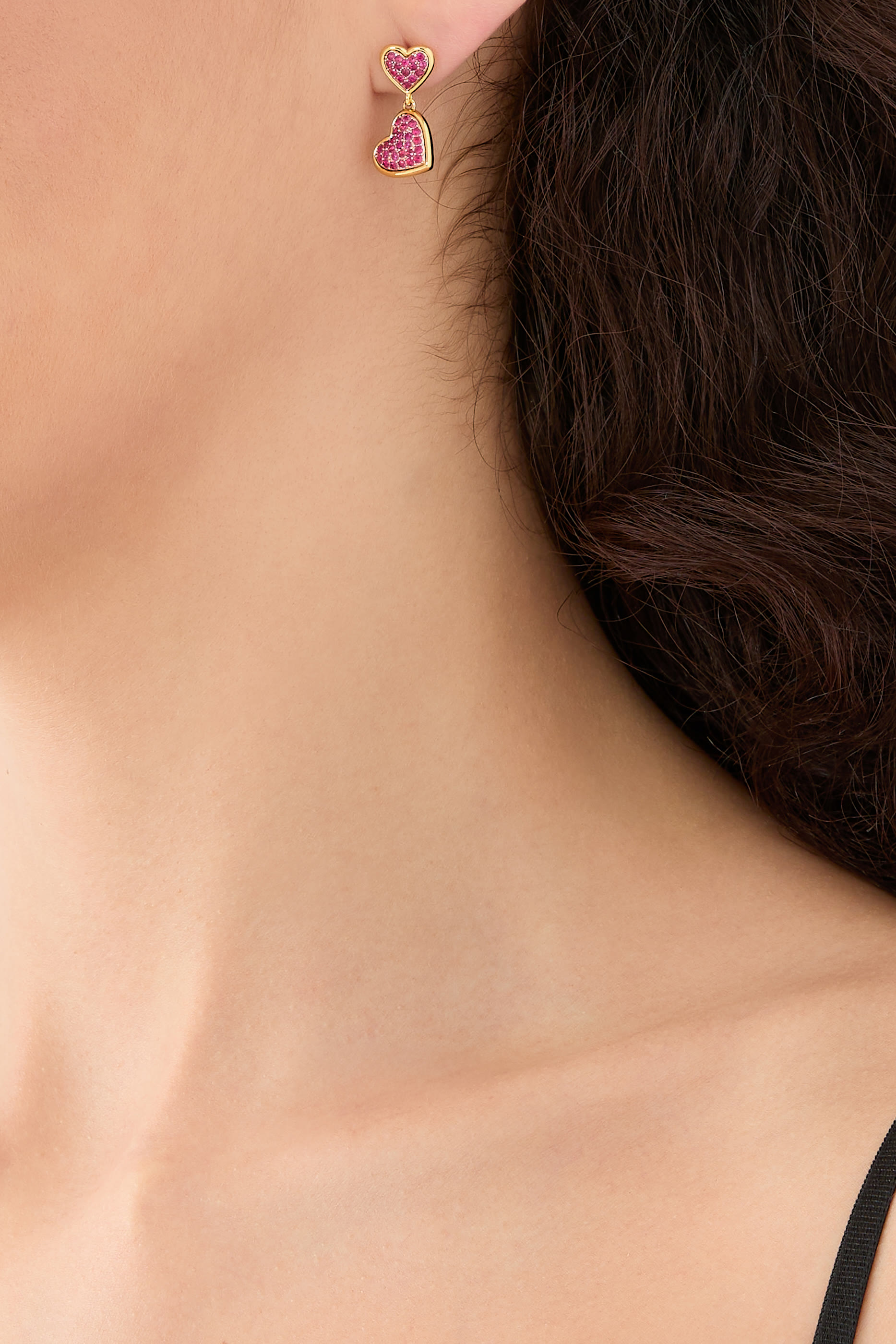  With All My Hear Pave Drop Earrings