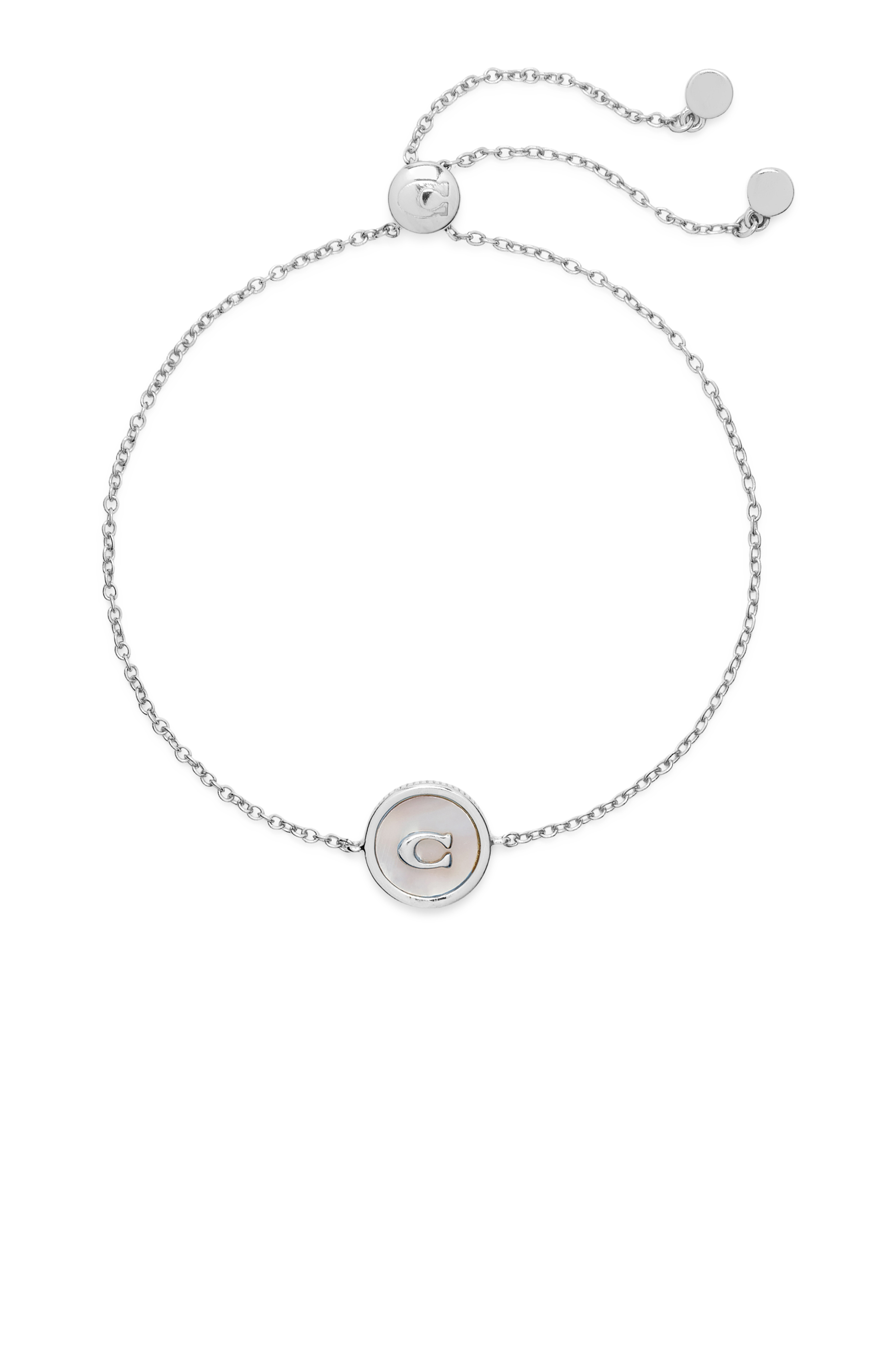 Mother Of Pearl Signature Coin Slider Bracelet