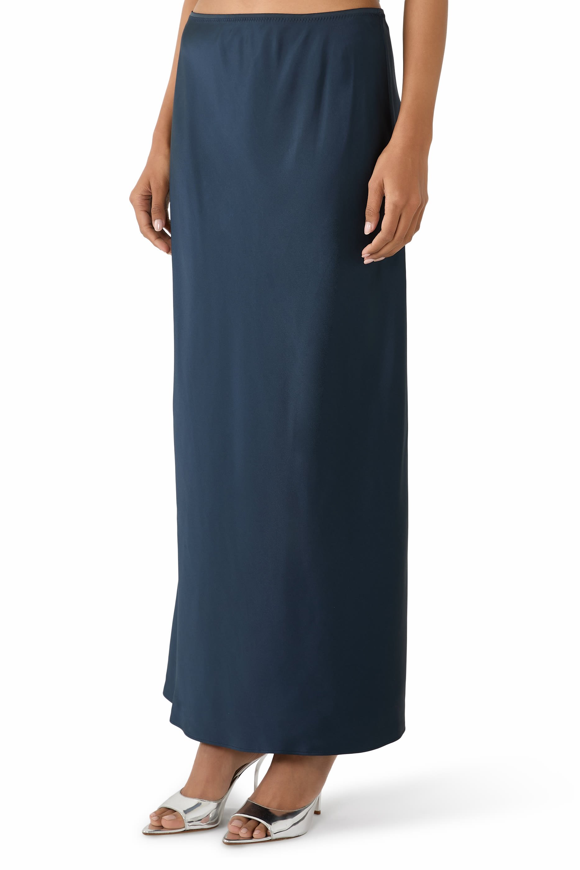 Isaak Long Silk Satin Skirt