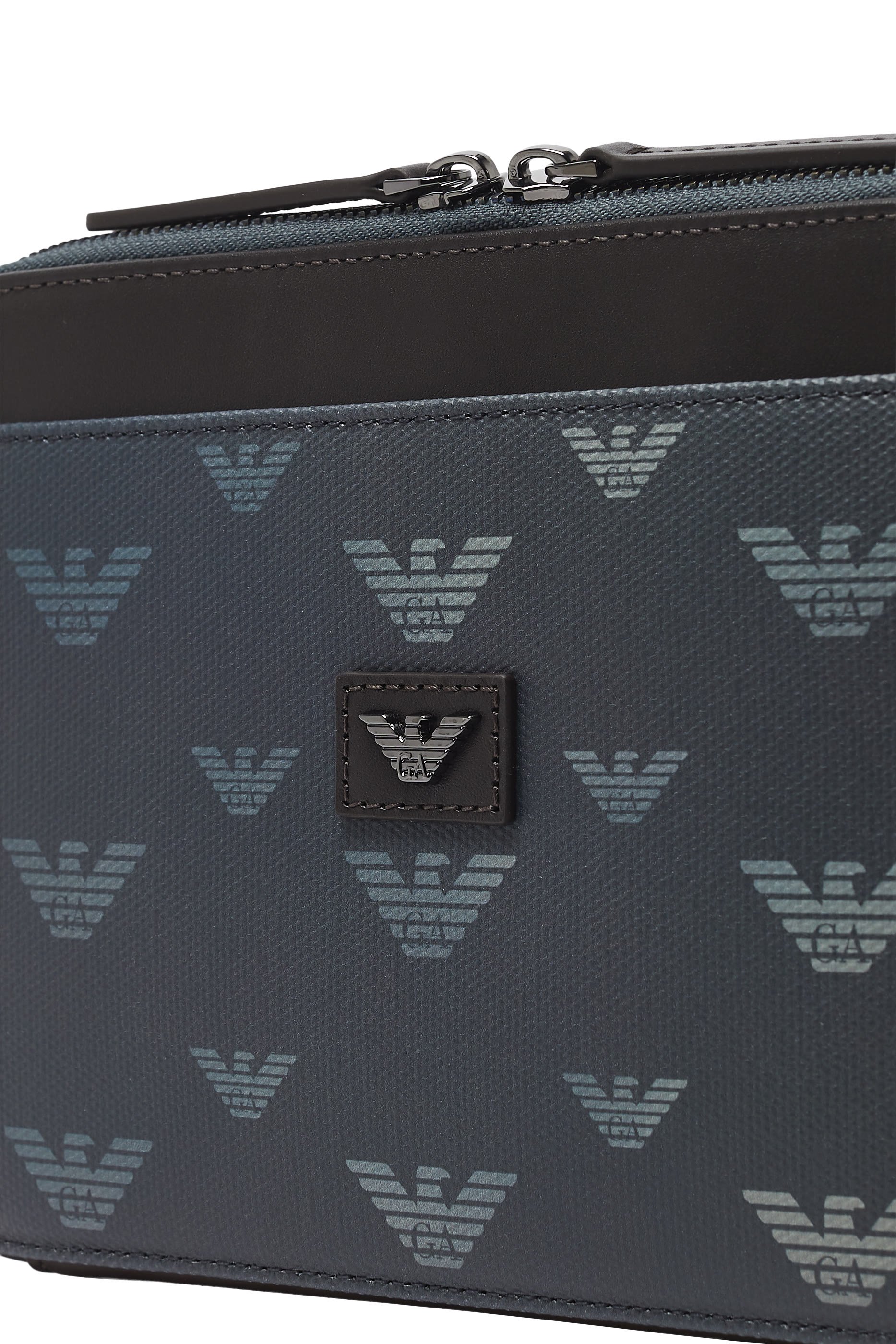 All-Over Eagle Crossbody Coated-Canvas Bag