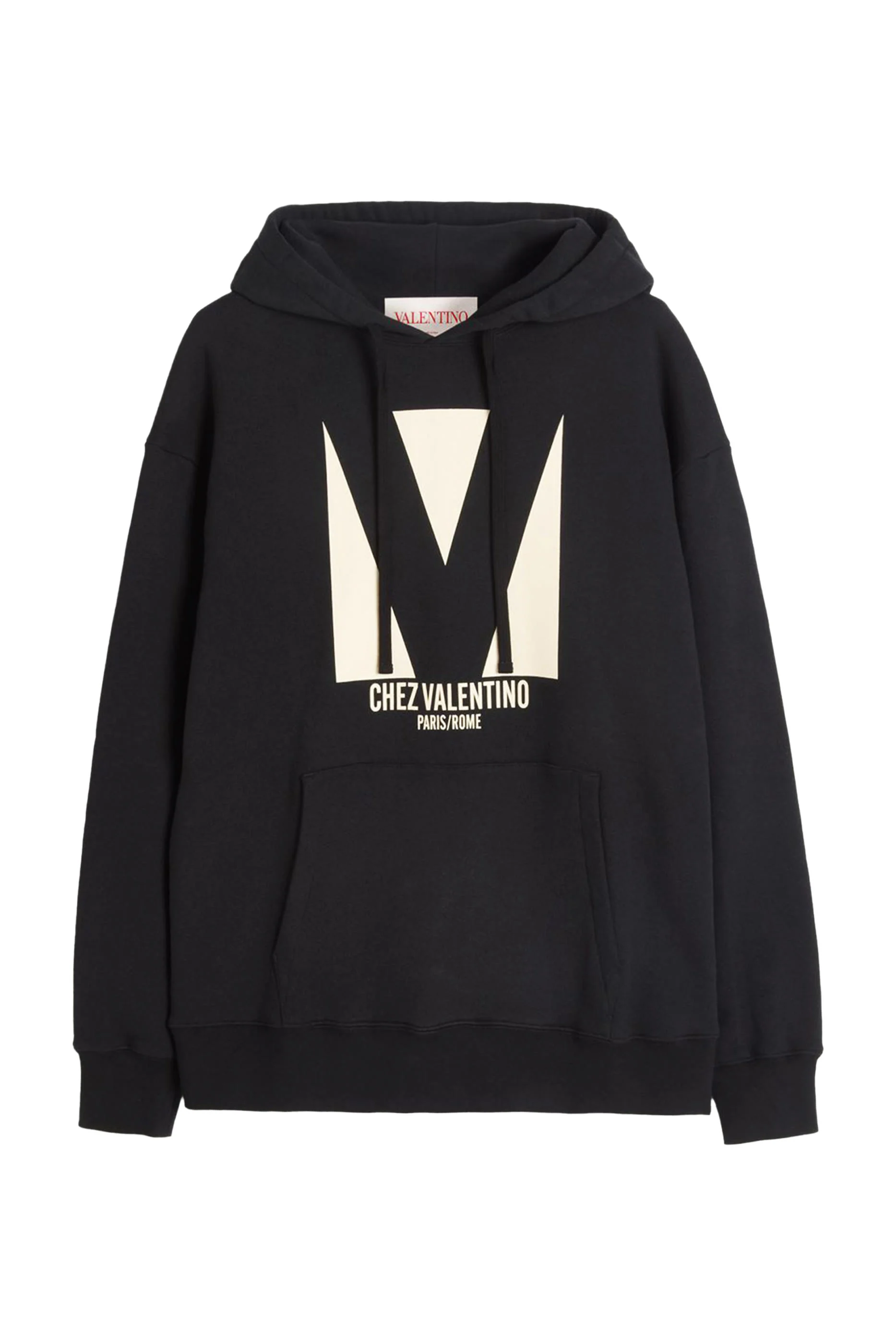 Chez Valentino Print Cotton Hooded Sweatshirt