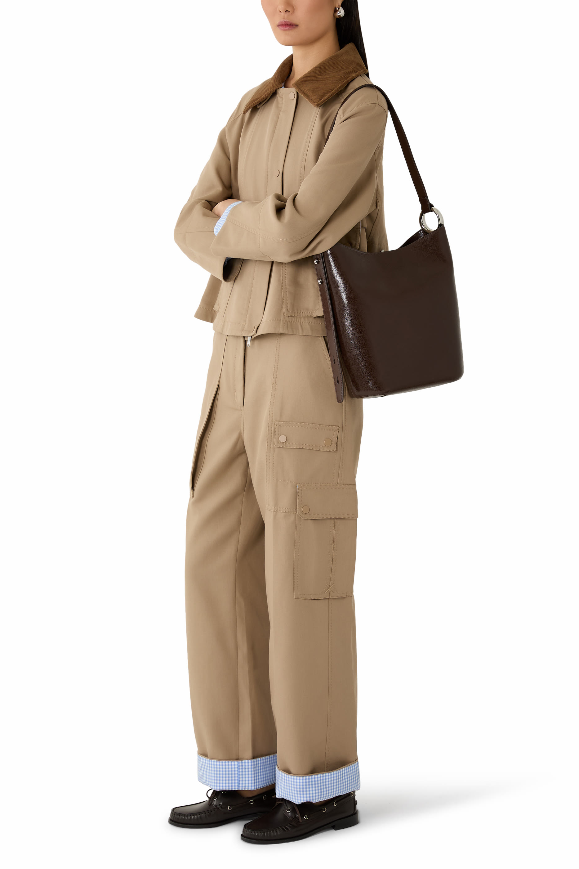 Halo Glazed Leather Bucket Bag