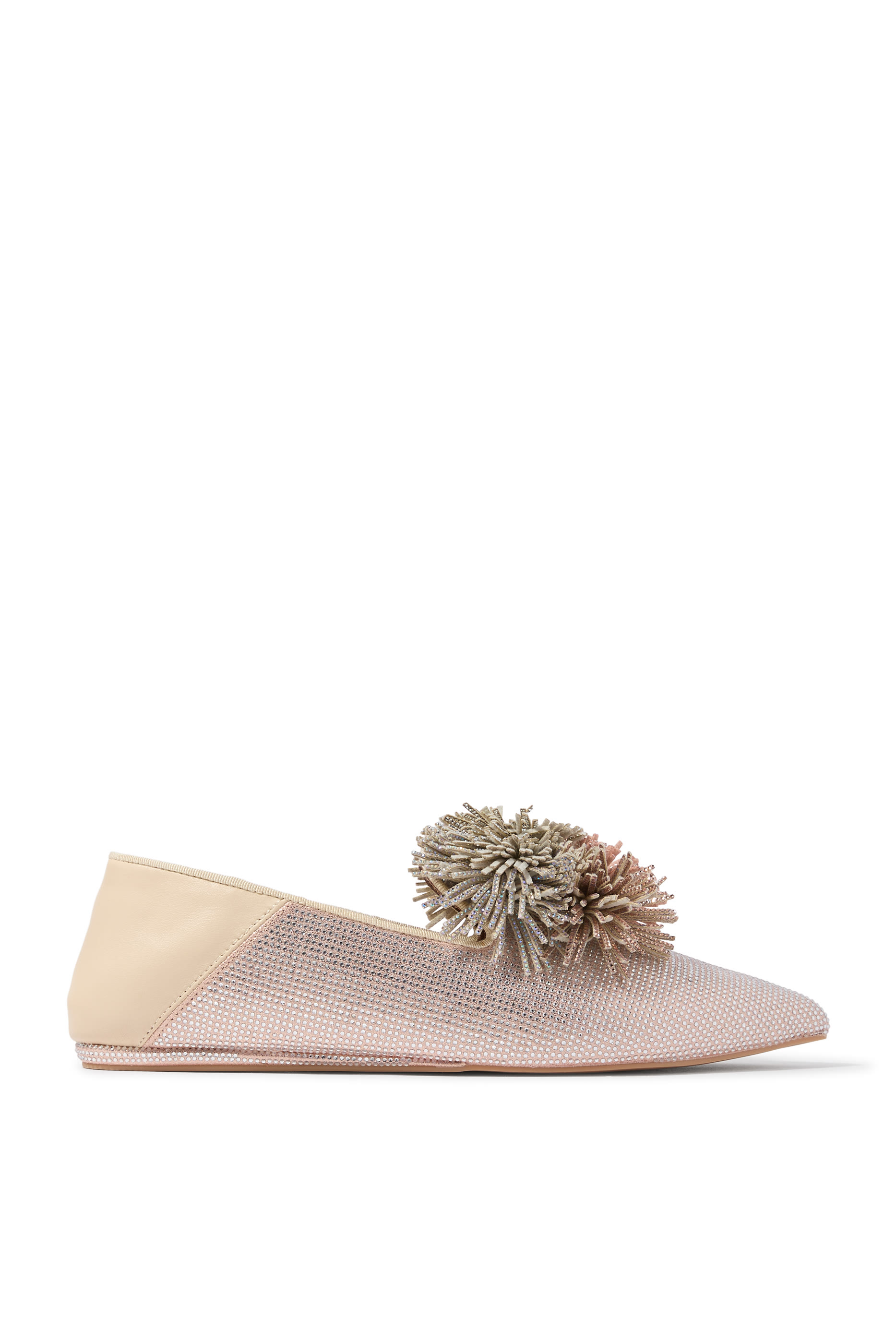  Pom Pom Point Slip-On Flats